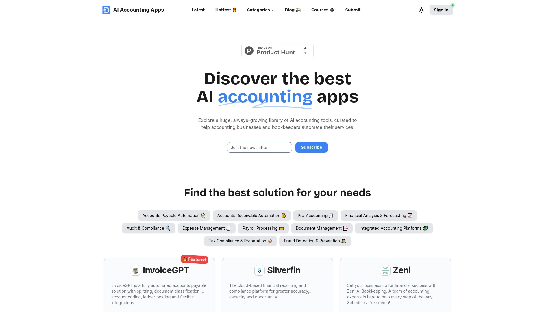 AI Accounting Apps website preview