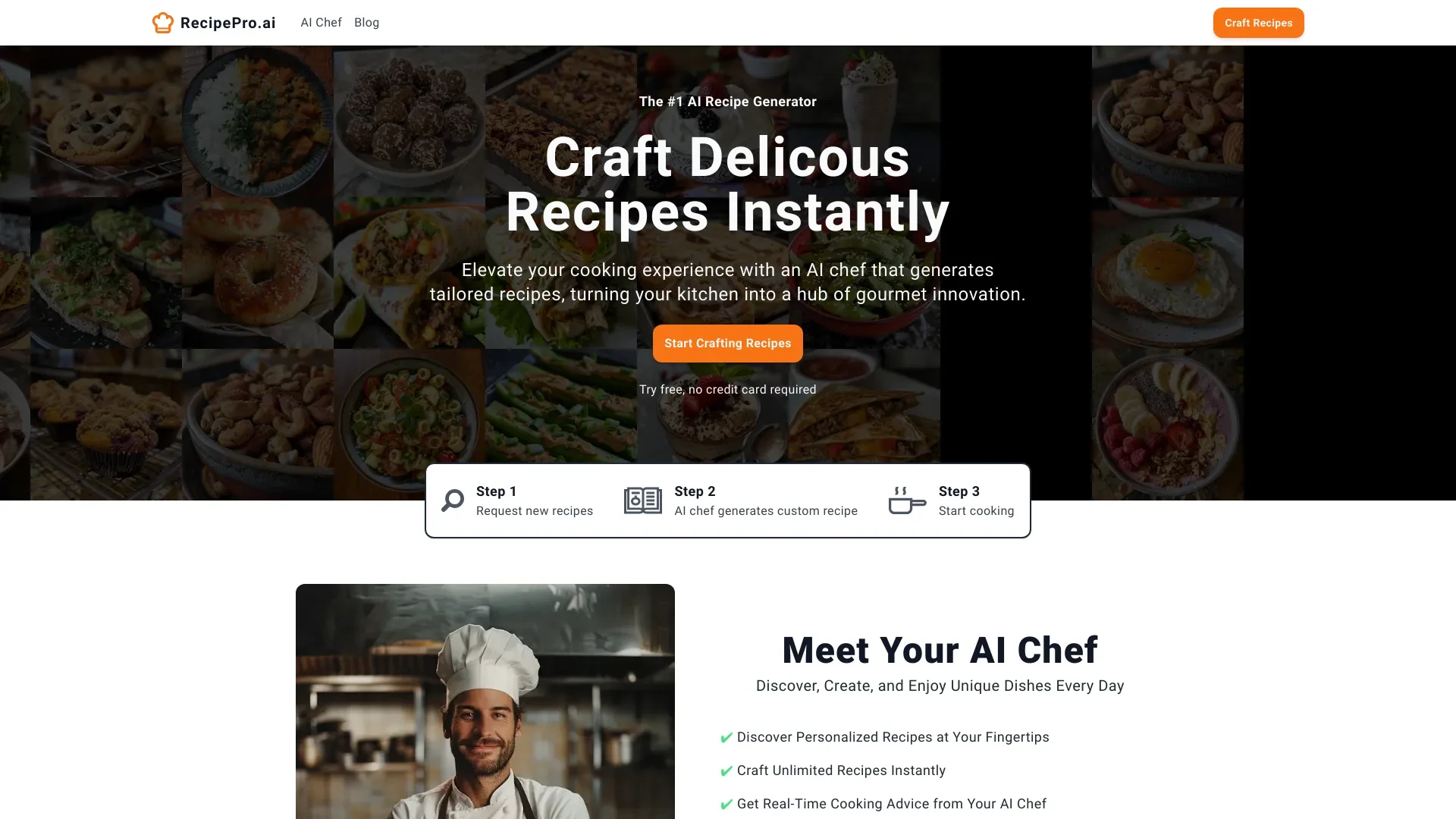 Recipe Pro website preview