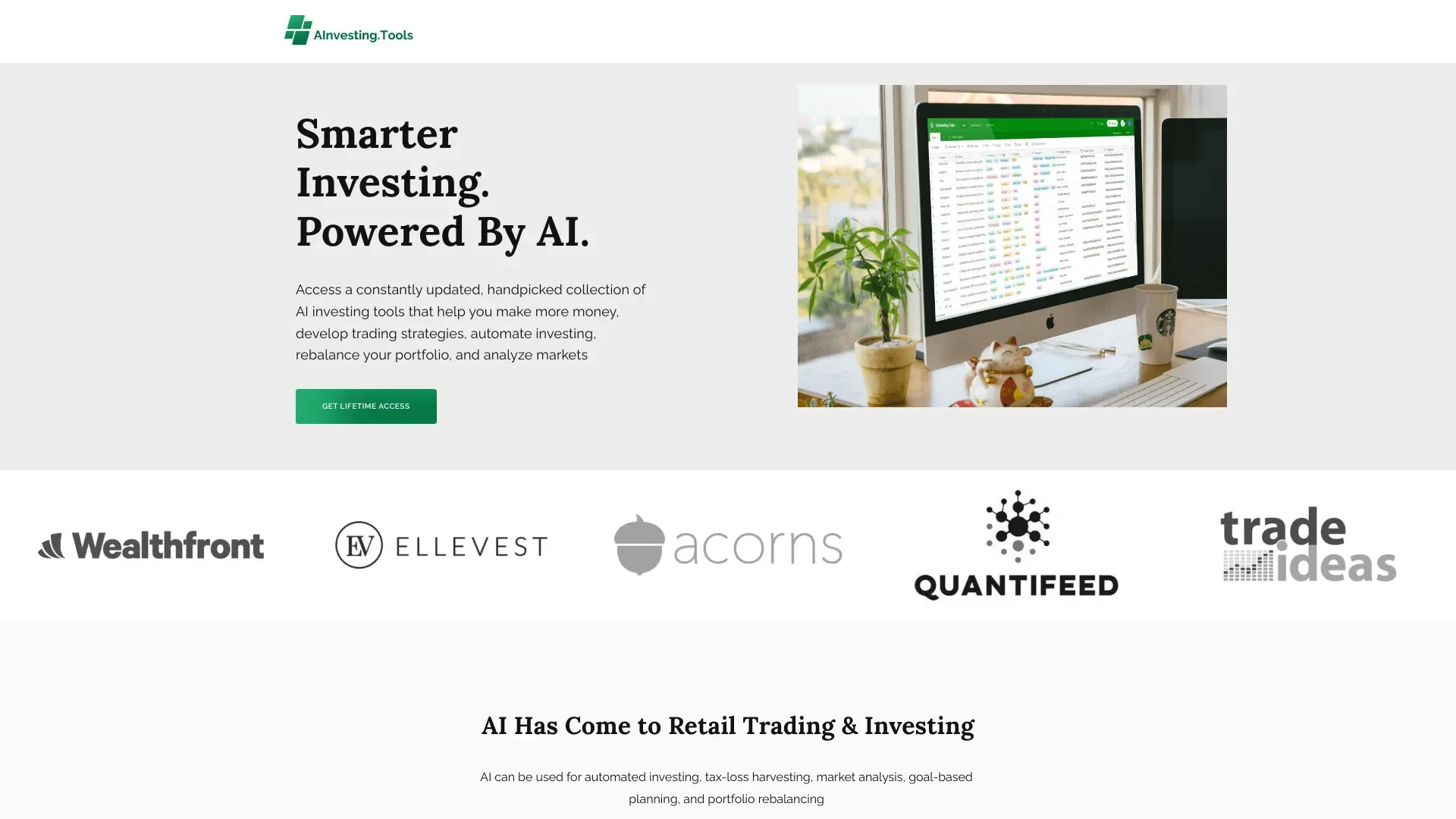 AI Investing Tools website preview