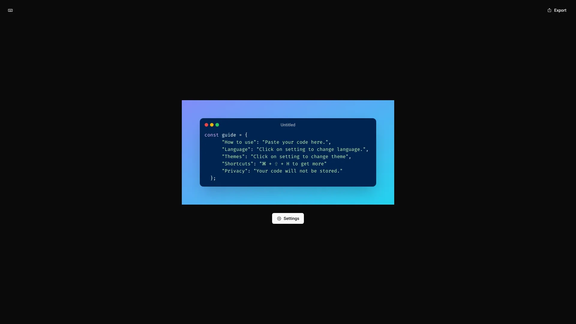 CodeScreenshot website preview