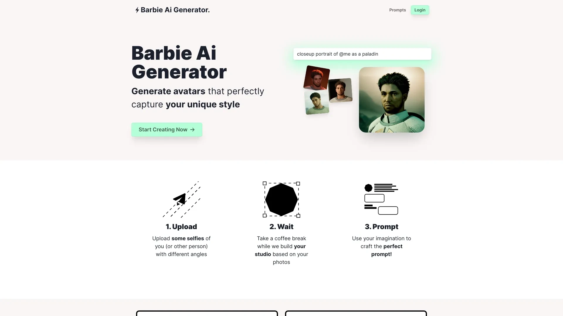 Barbie AI Generator website preview