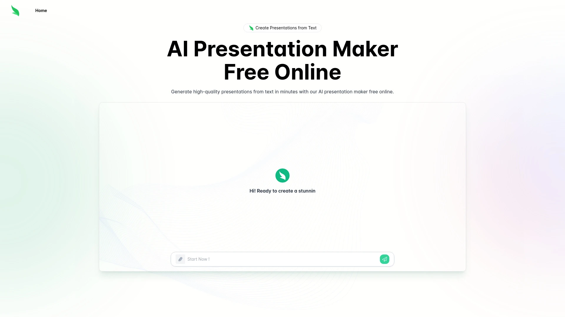 AI Presentation Maker website preview