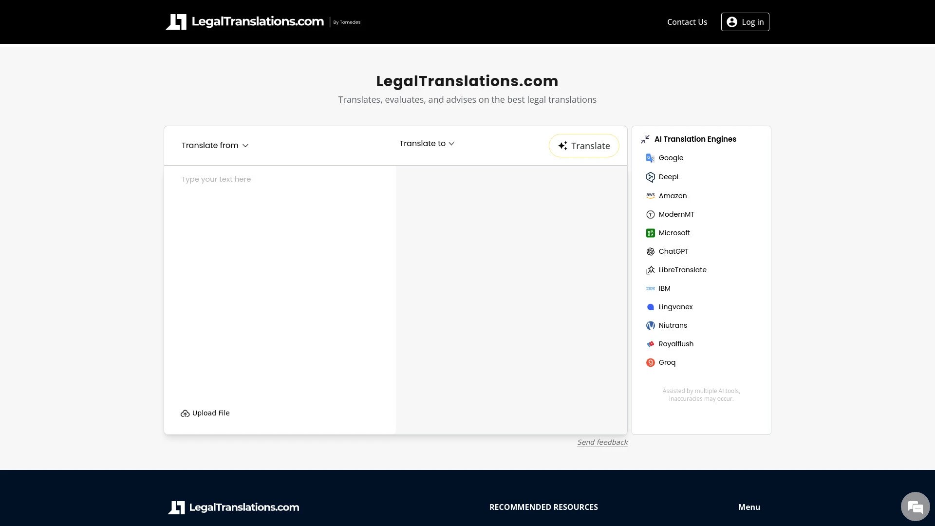 LegalTranslations.com website preview