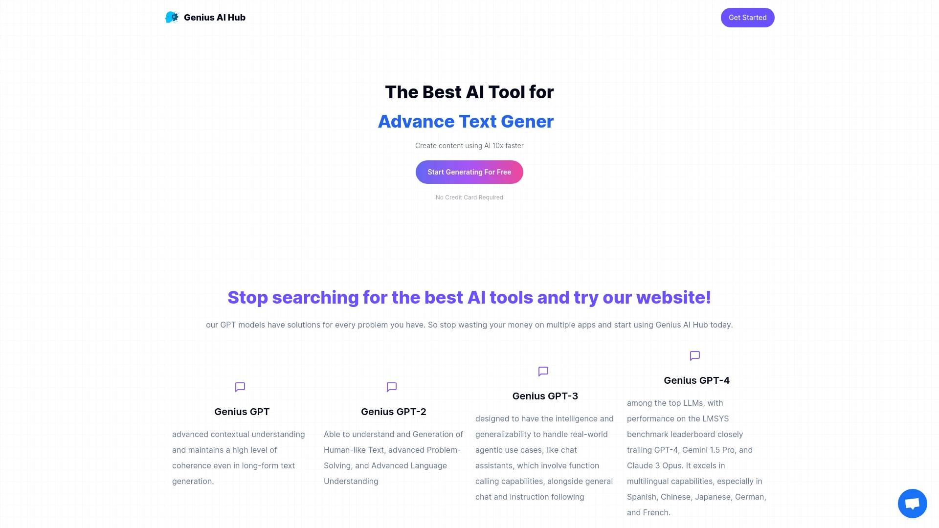 Genius AI Hub website preview