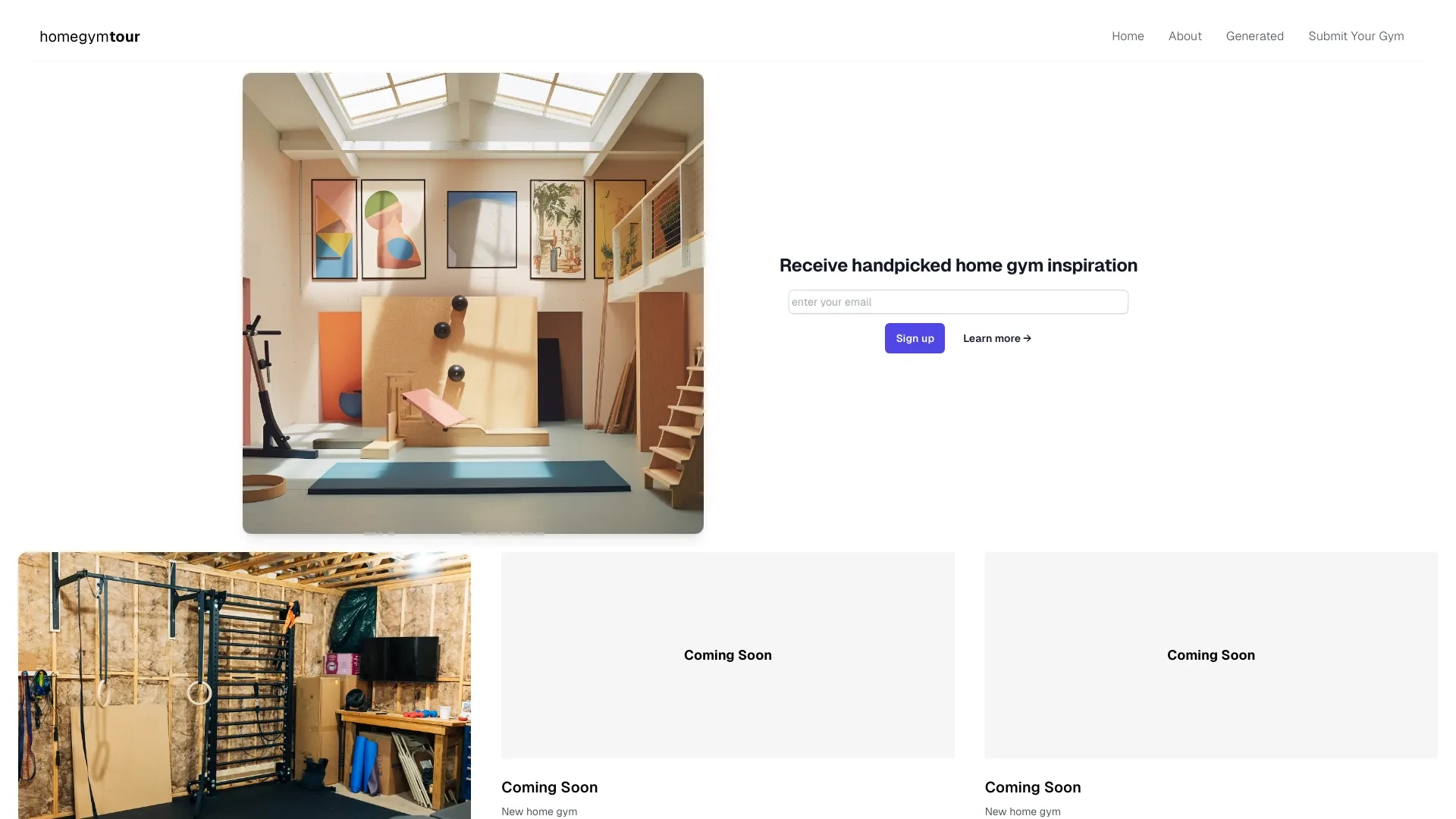 Home Gym Tour website preview