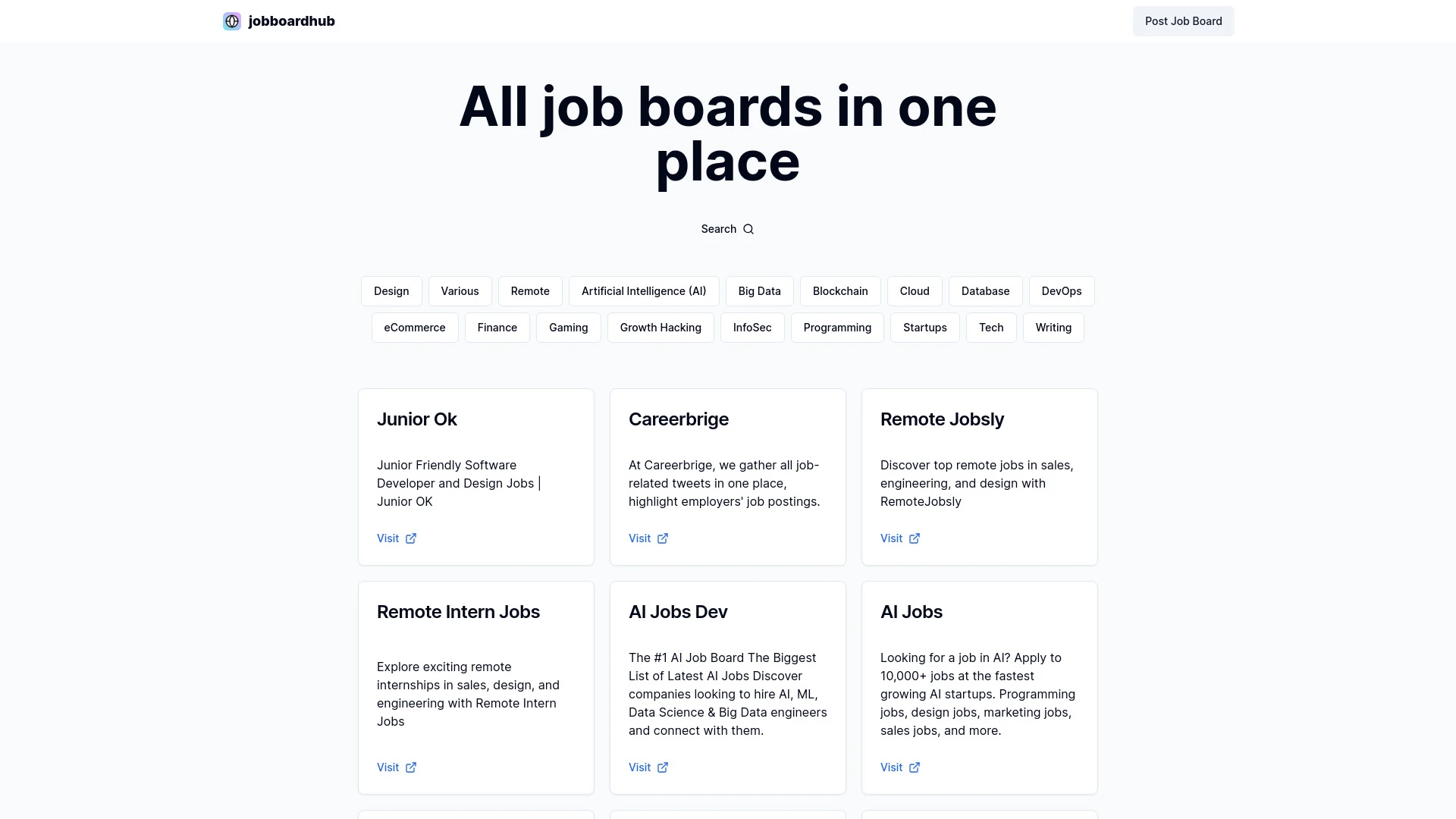 Job Board Hub website preview