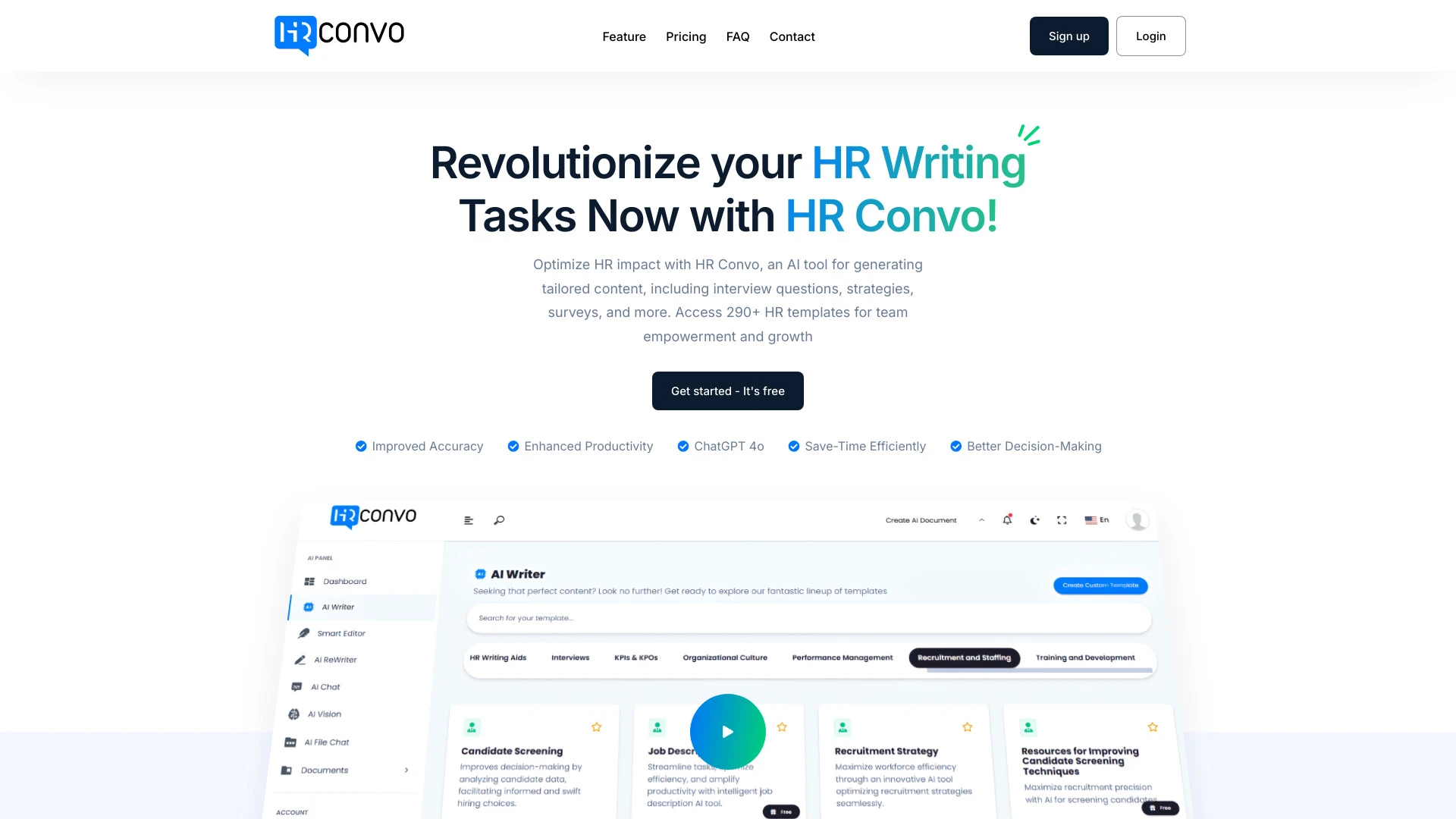 HR Convo AI website preview