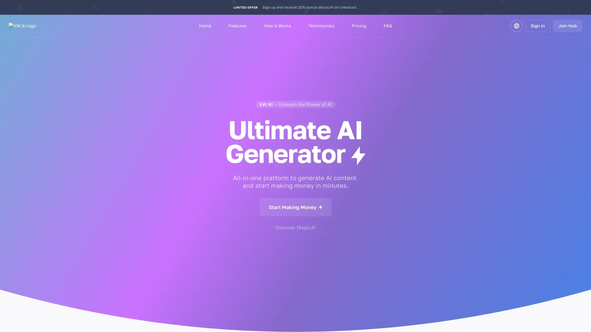 XW.AI website preview