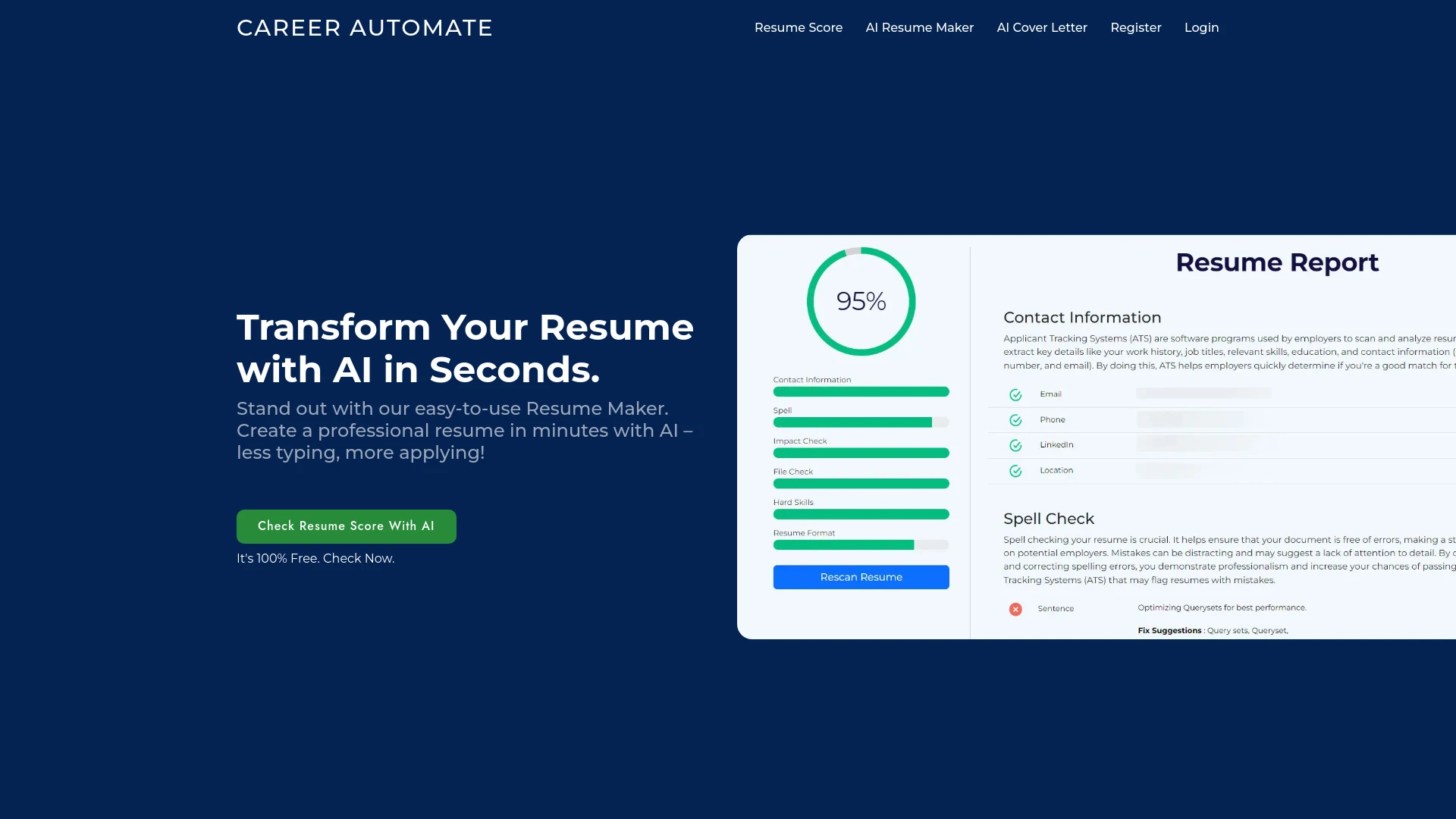 Career Automate website preview