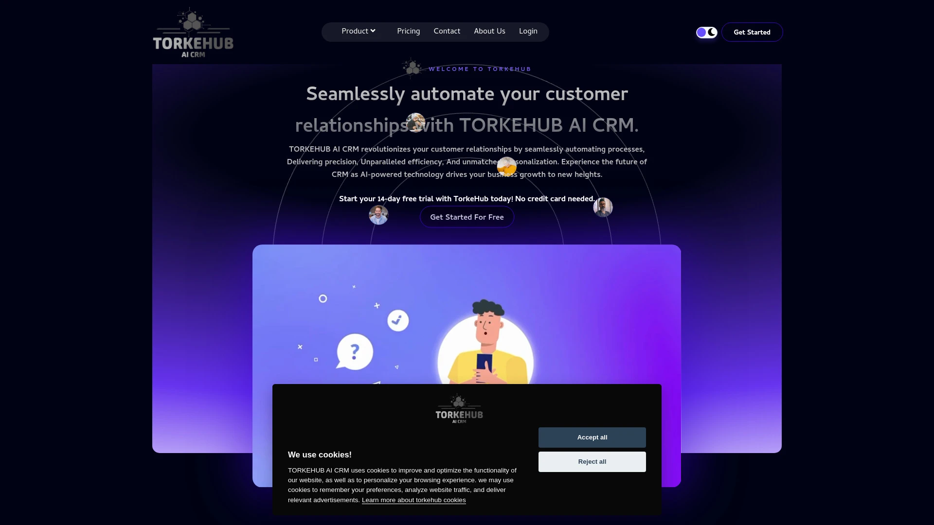 TorkeHub AI CRM website preview