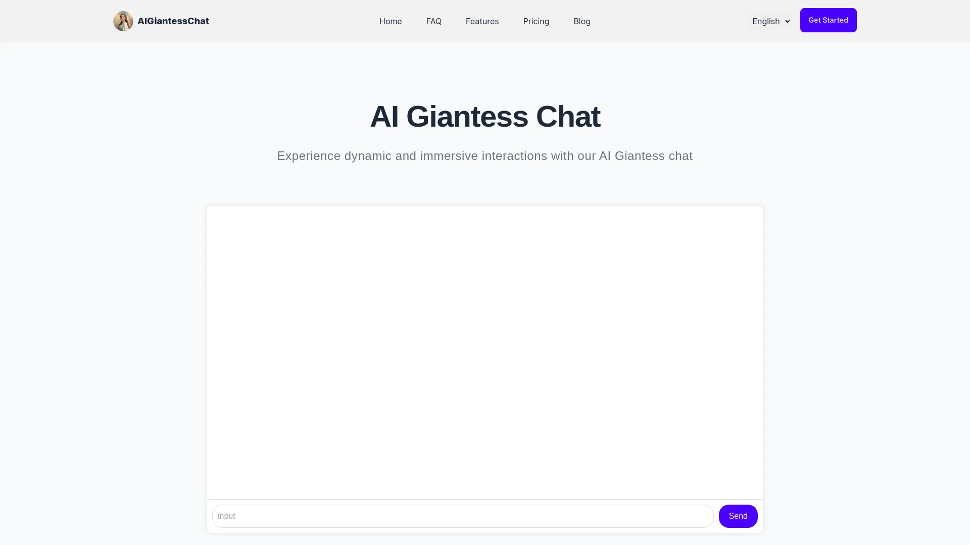 AI Giantess Chat website preview