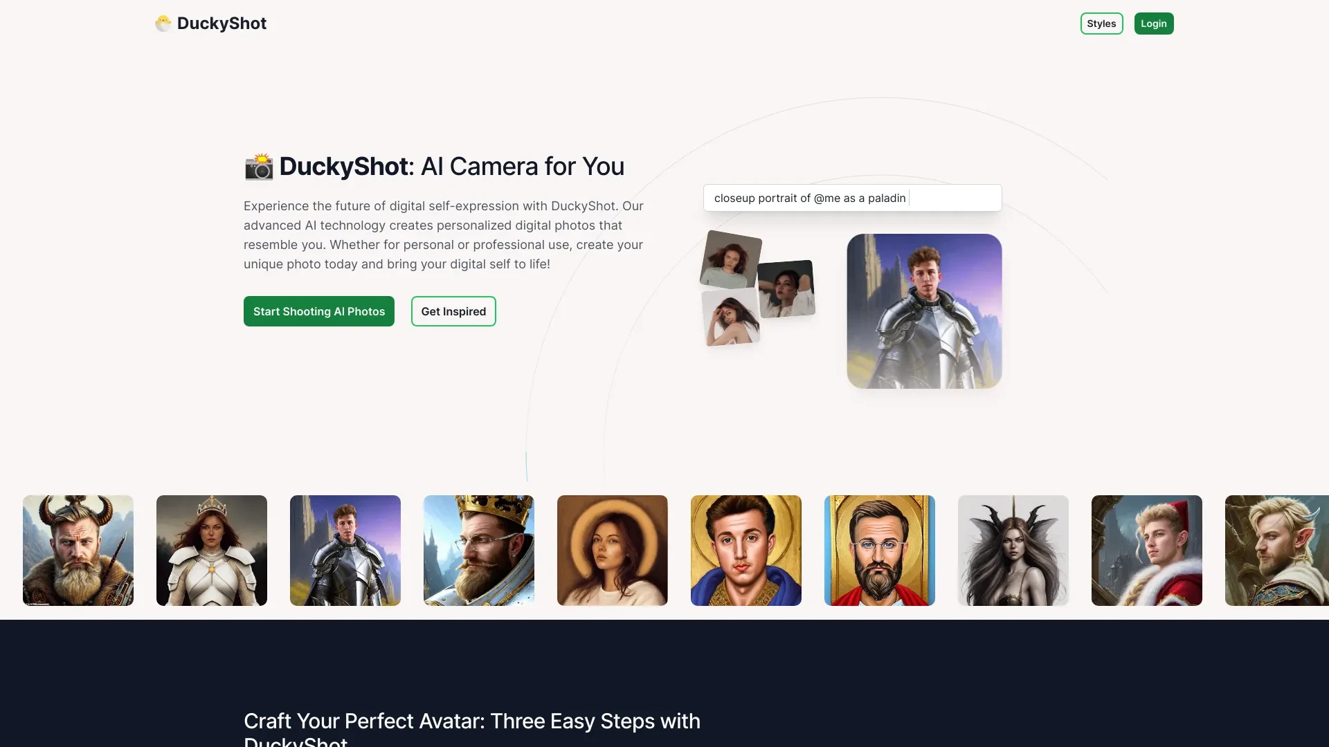 DuckyShot website preview