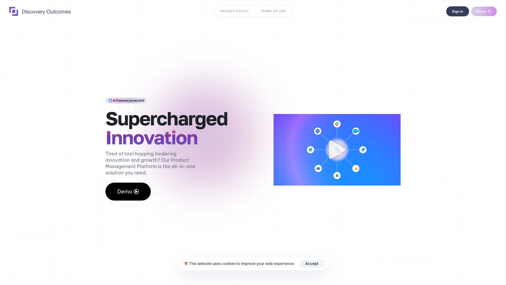 Discovery Outcomes - AI Powered ProductOS website preview