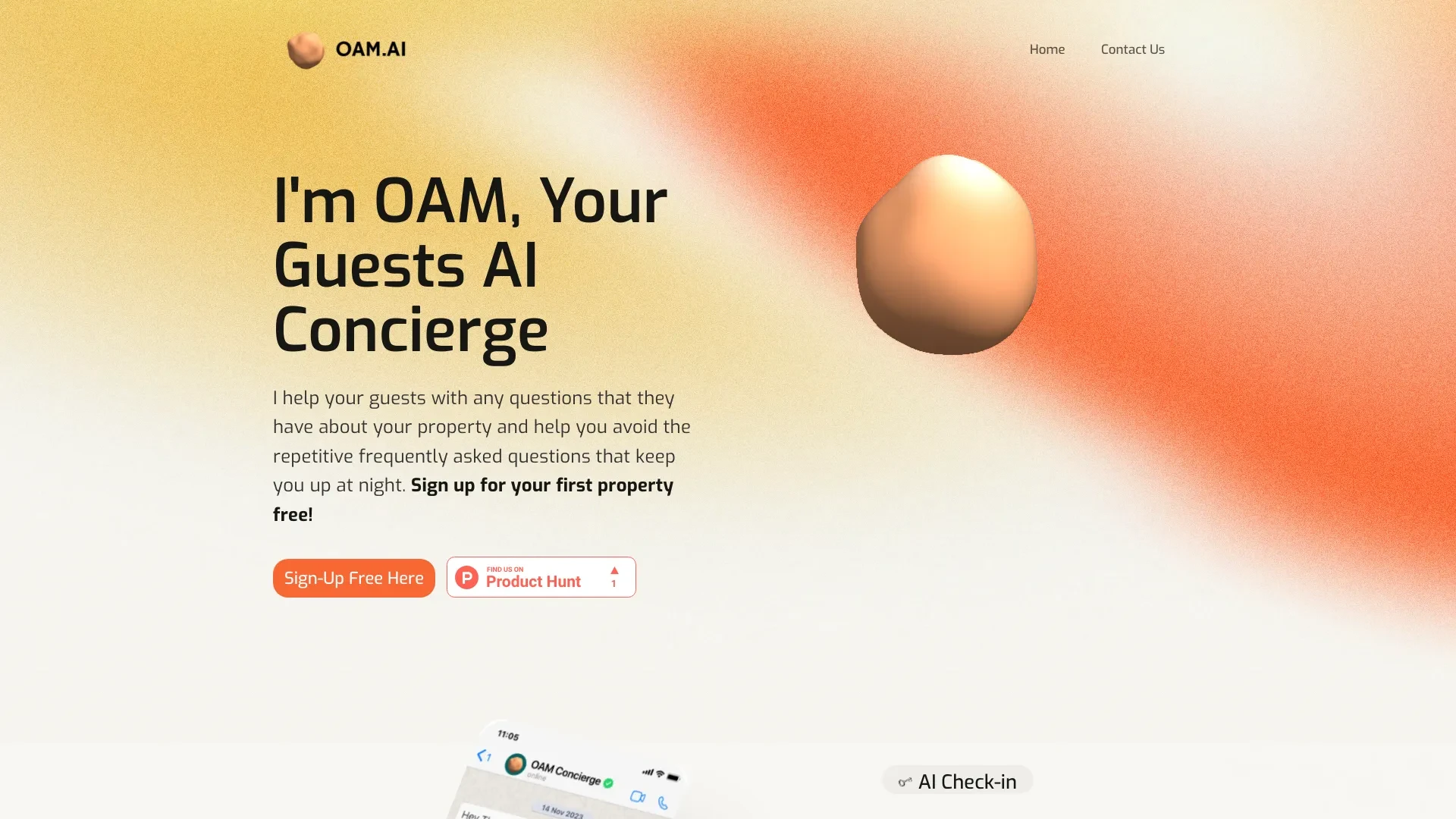 OAM AI website preview