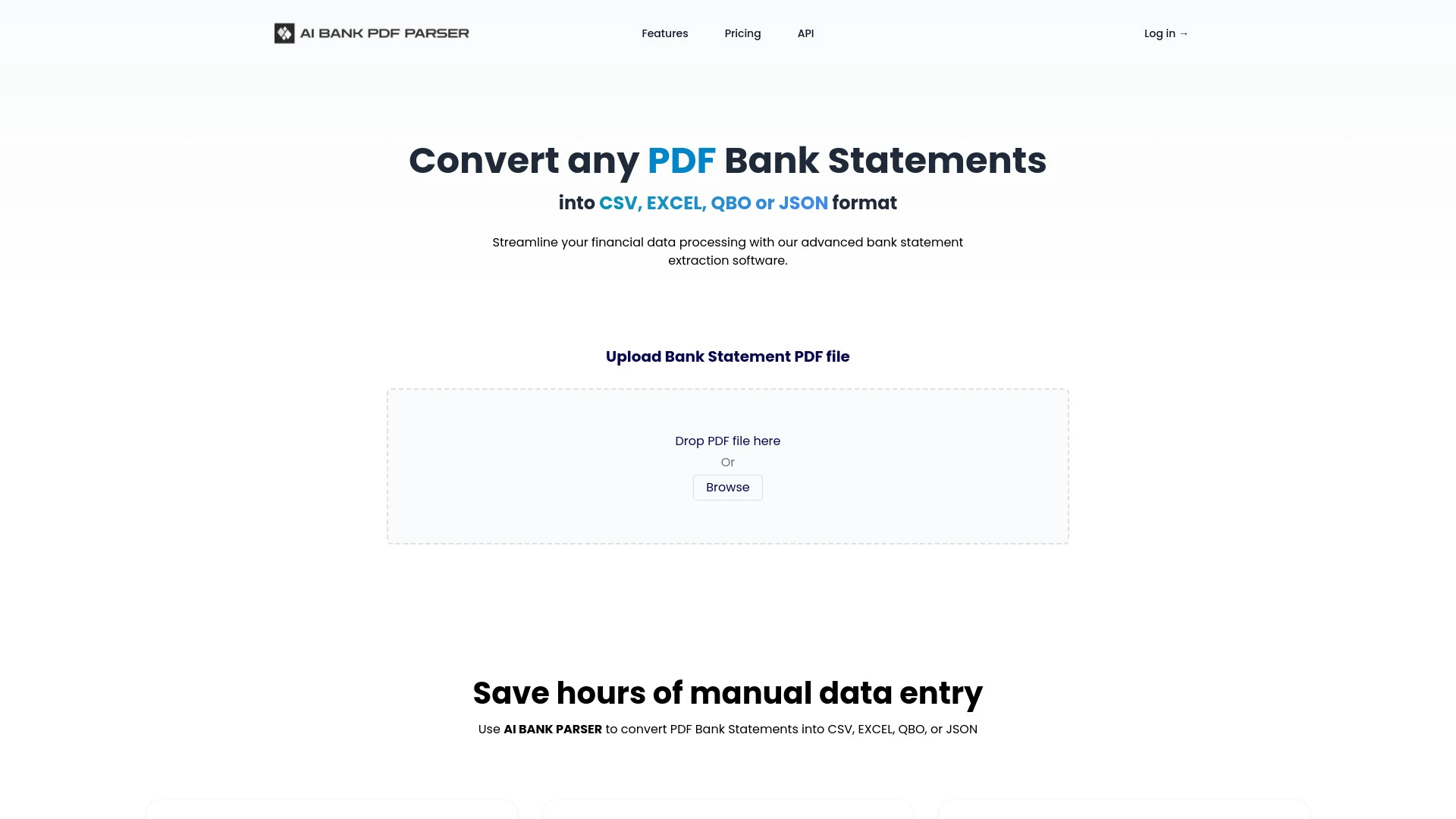 PDF Bank Statements Converter website preview