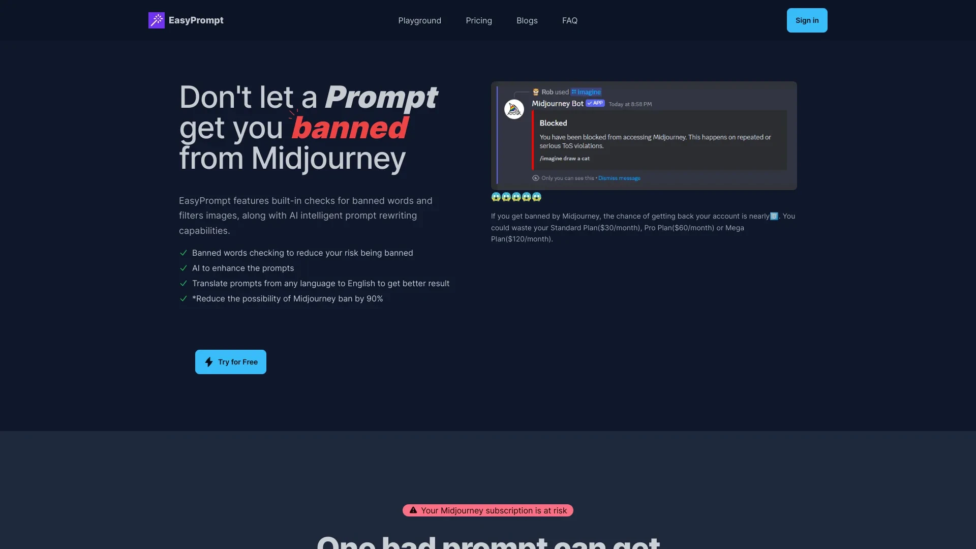 EasyPrompt website preview