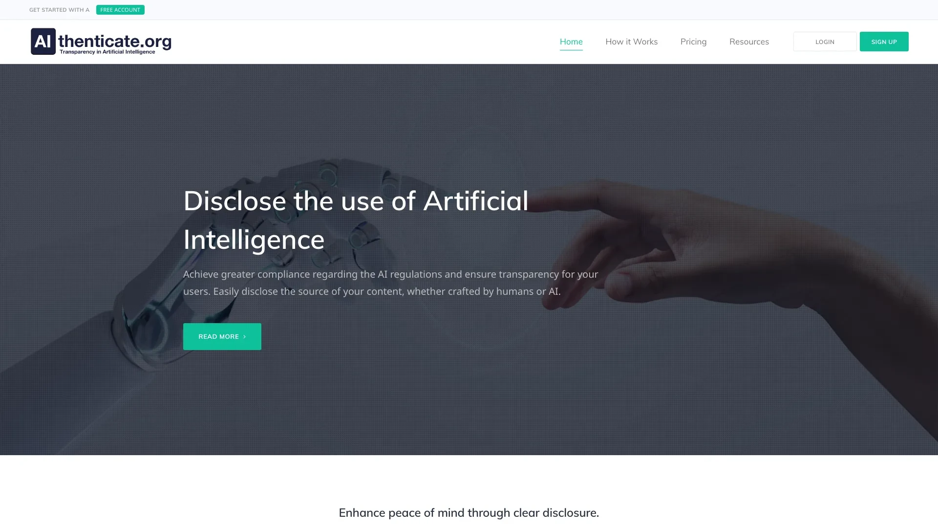 Aithenticate website preview