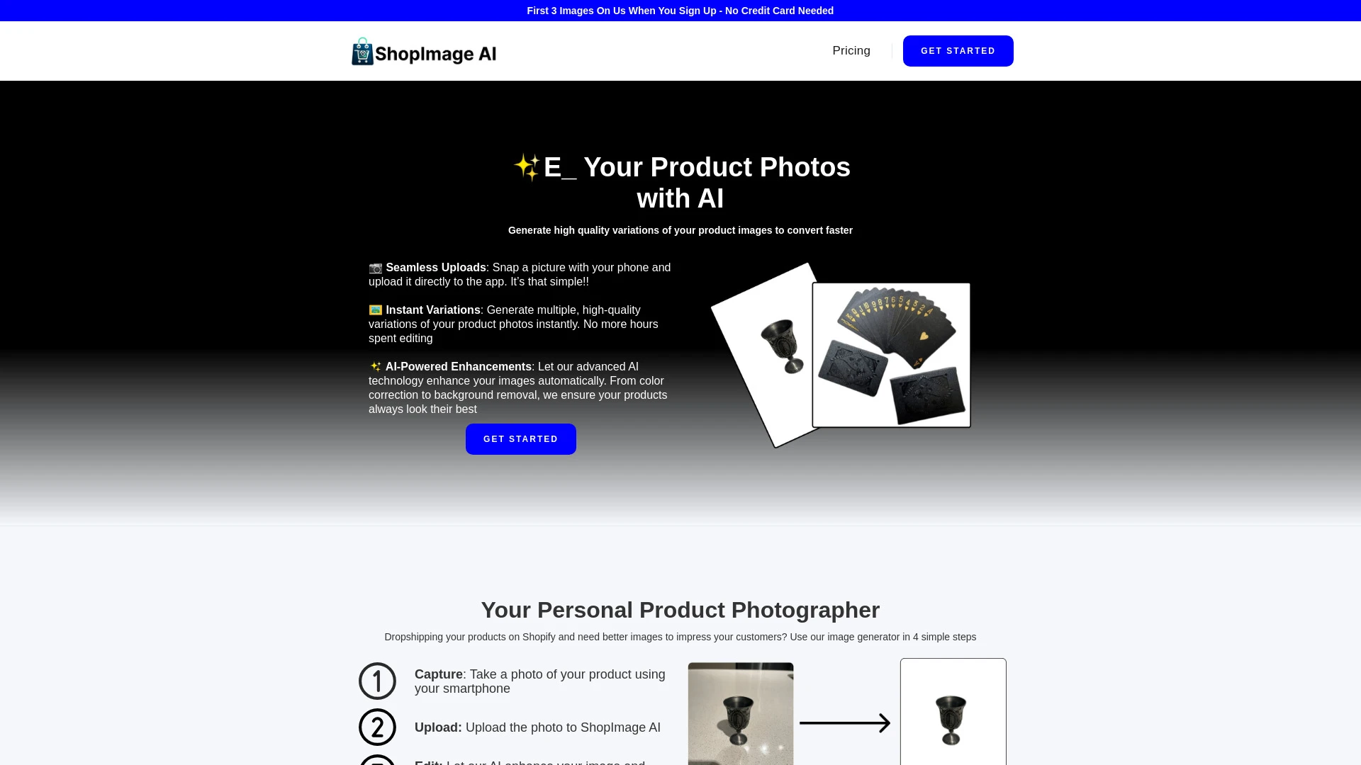 ShopImageAI website preview