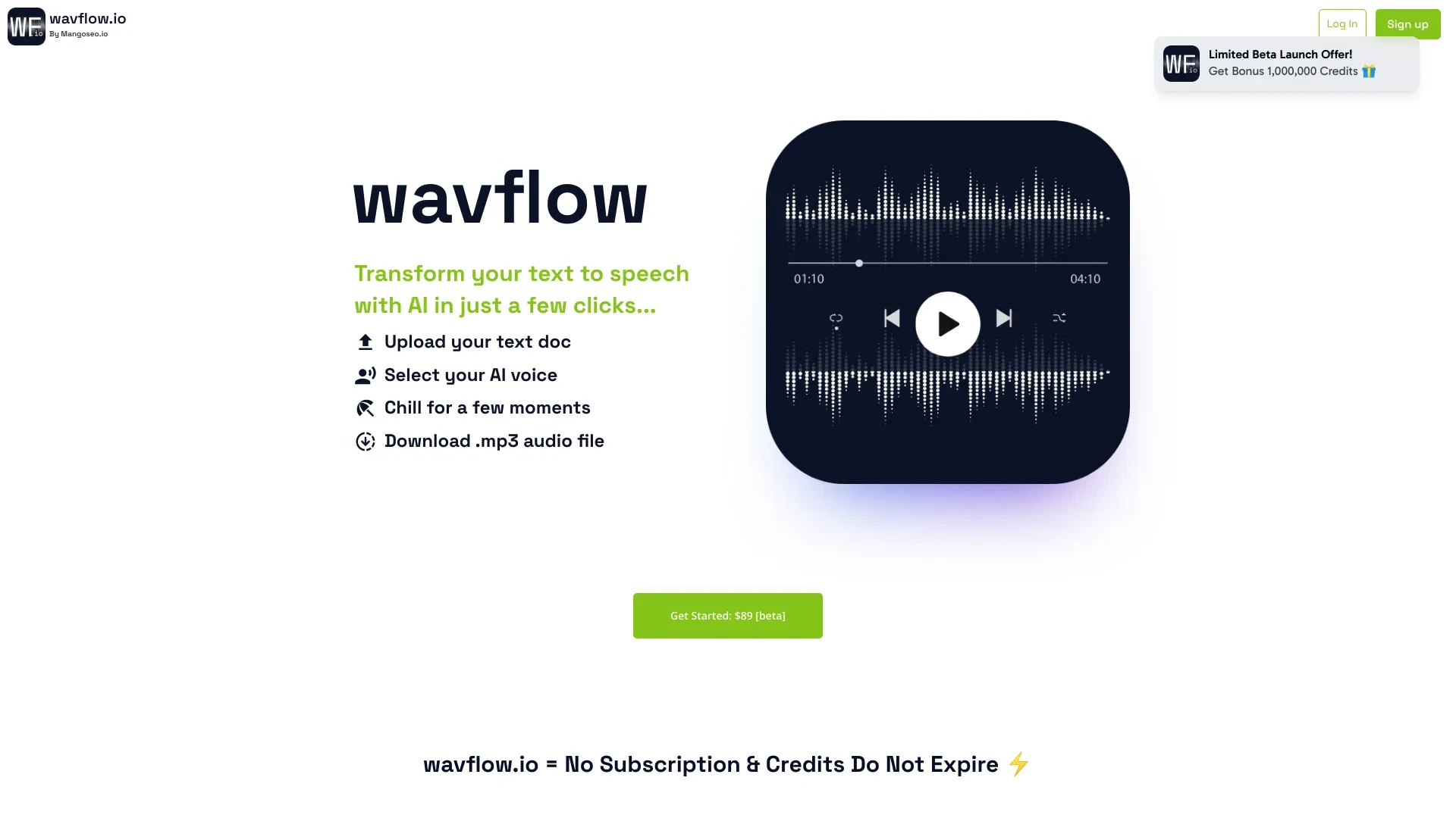 WavFlow website preview