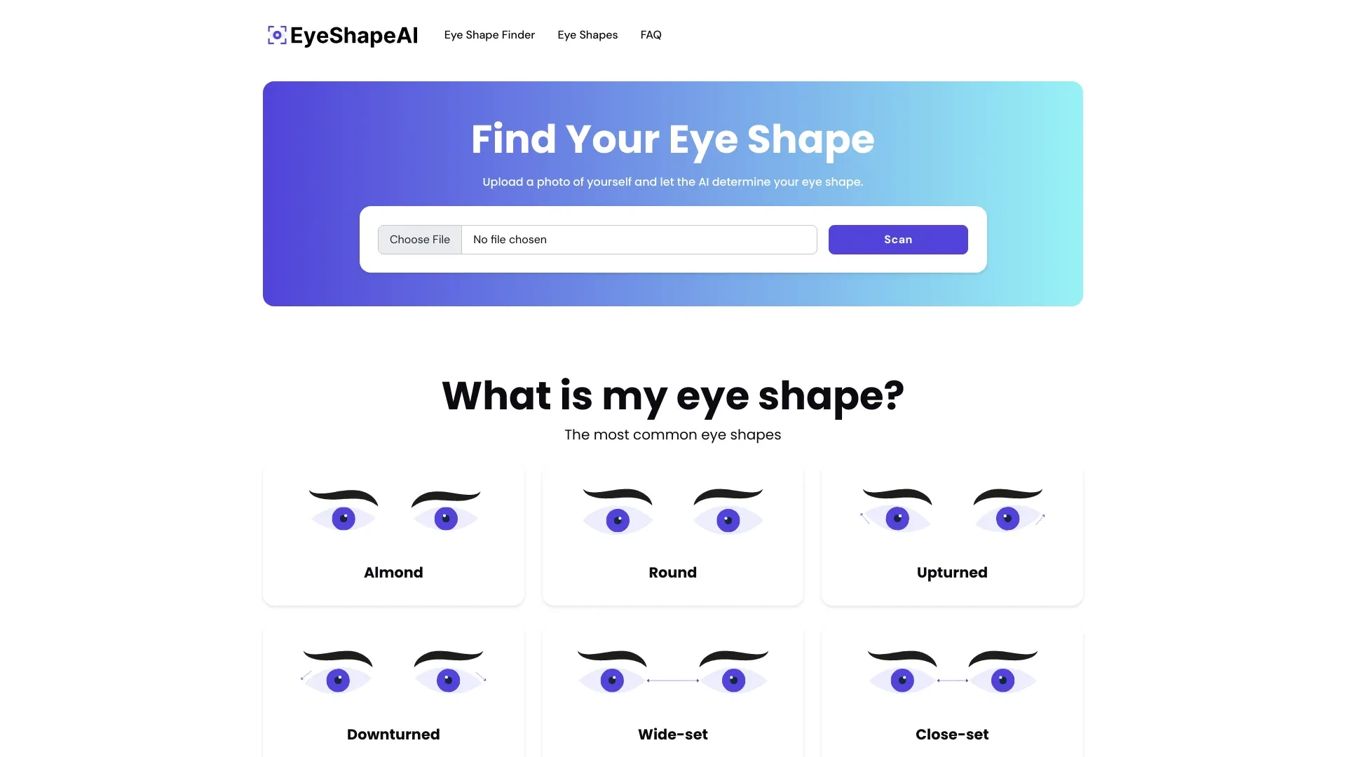 Eye Shape AI website preview