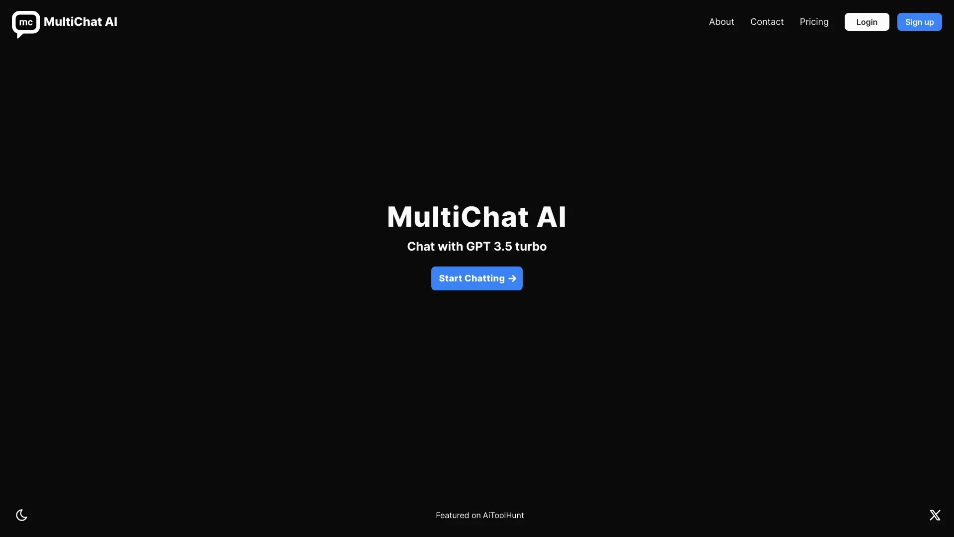 MultiChat AI website preview