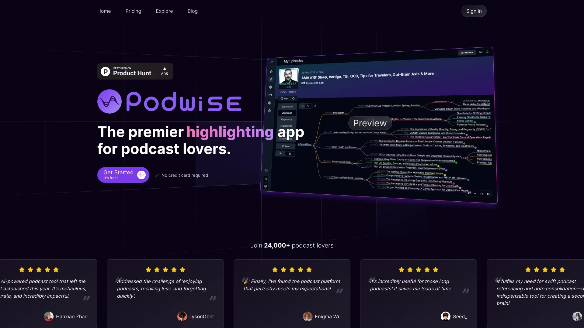 Podwise website preview