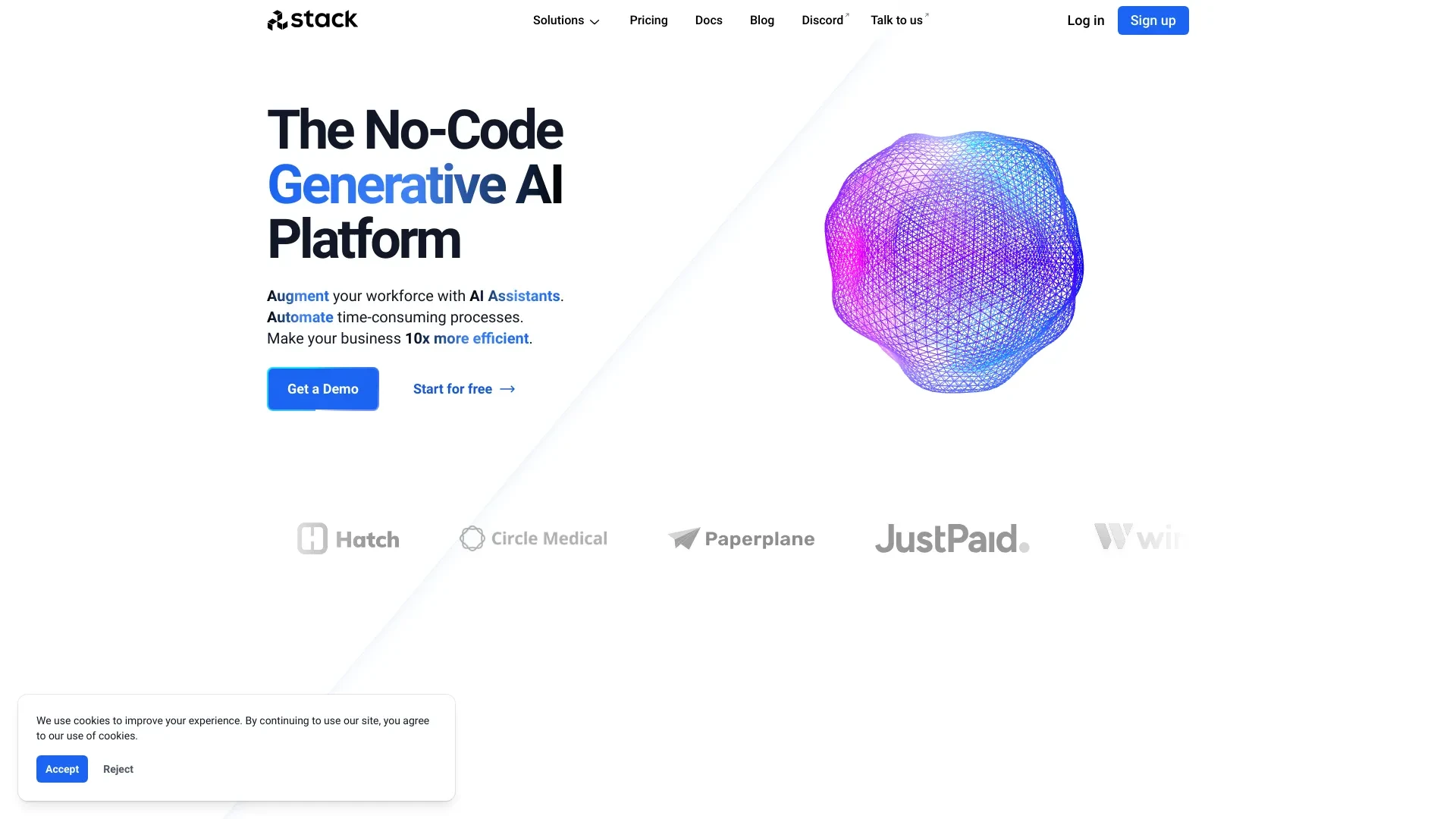 Stack AI website preview