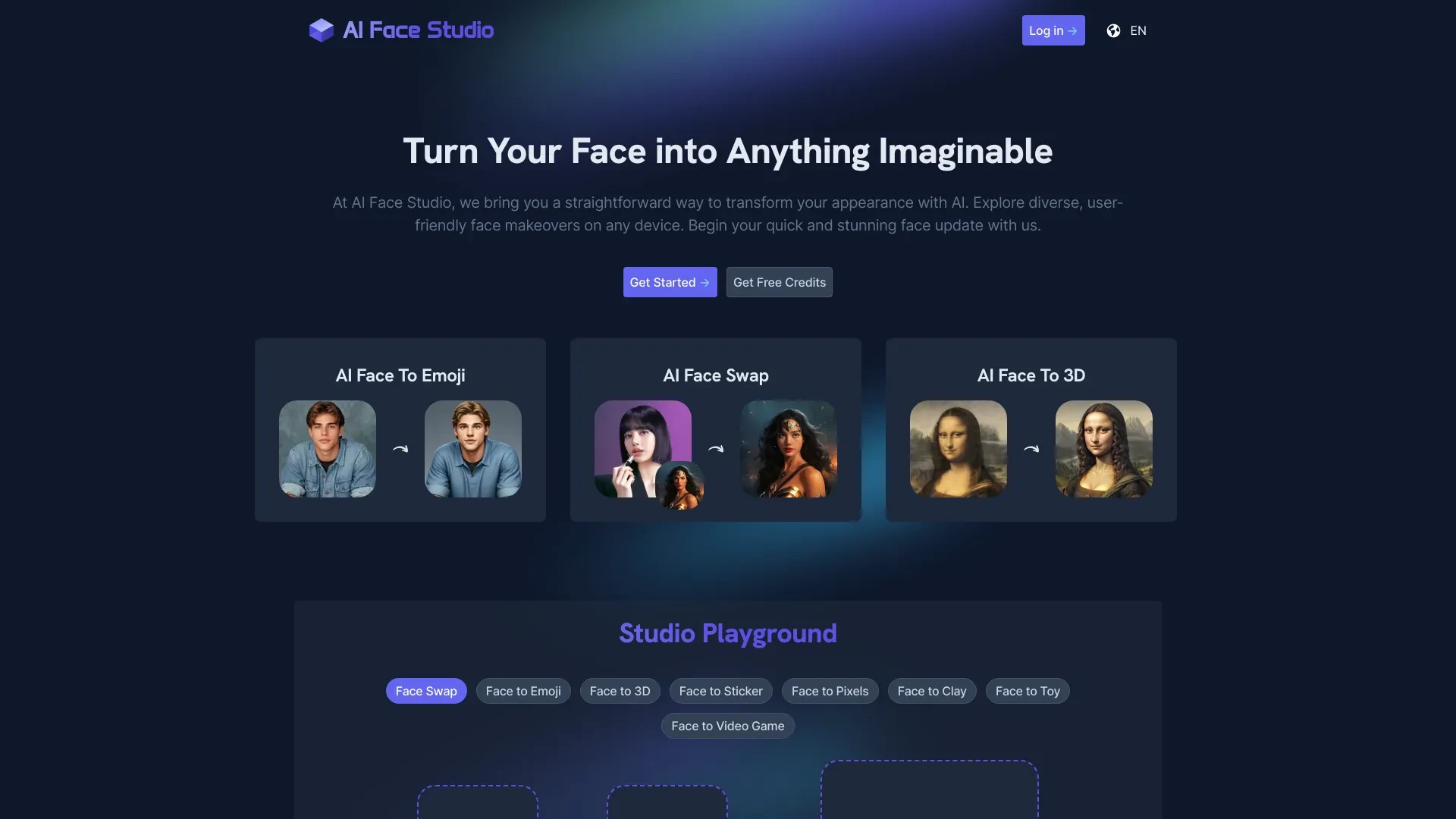 AI Face Studio website preview