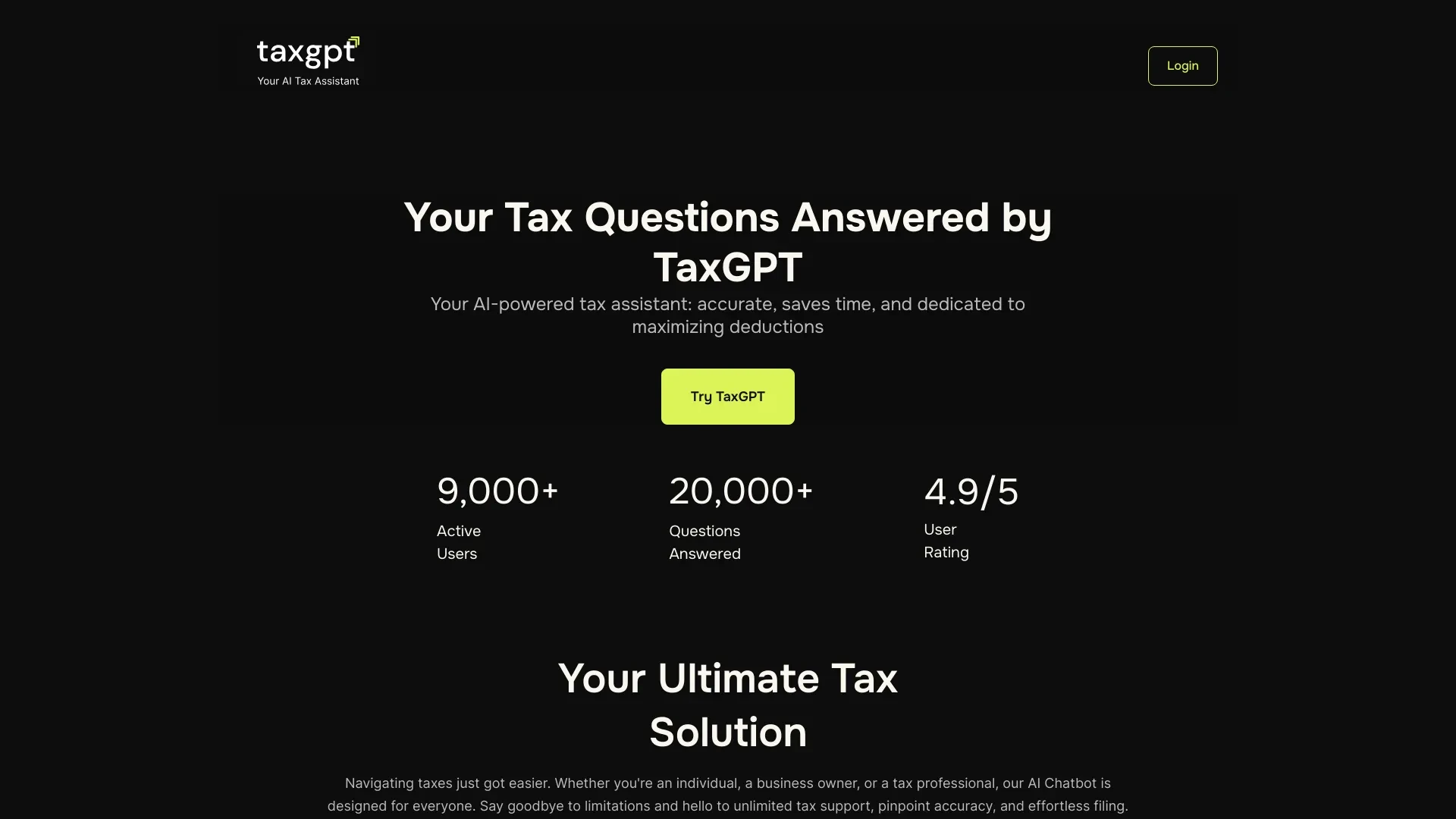 TaxGPT website preview