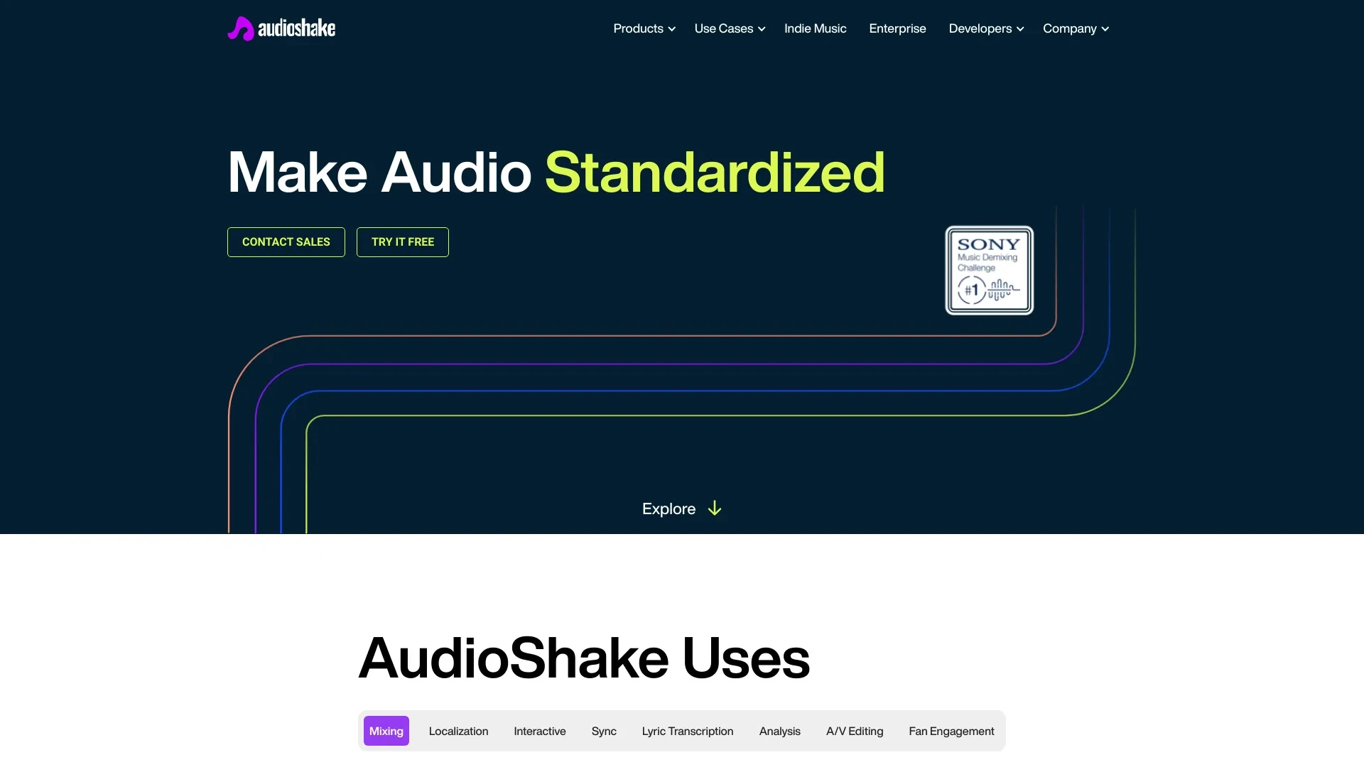 AudioShake website preview