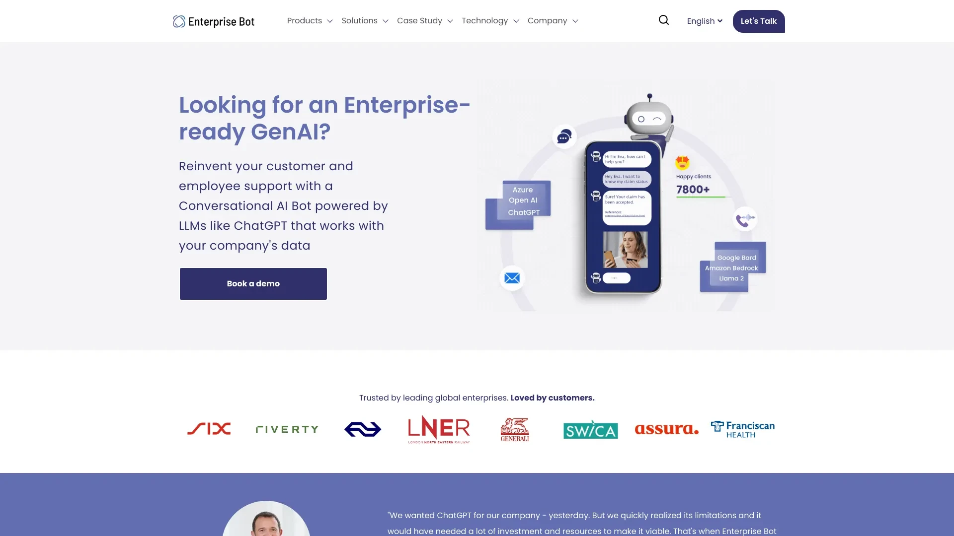 Enterprise Bot website preview