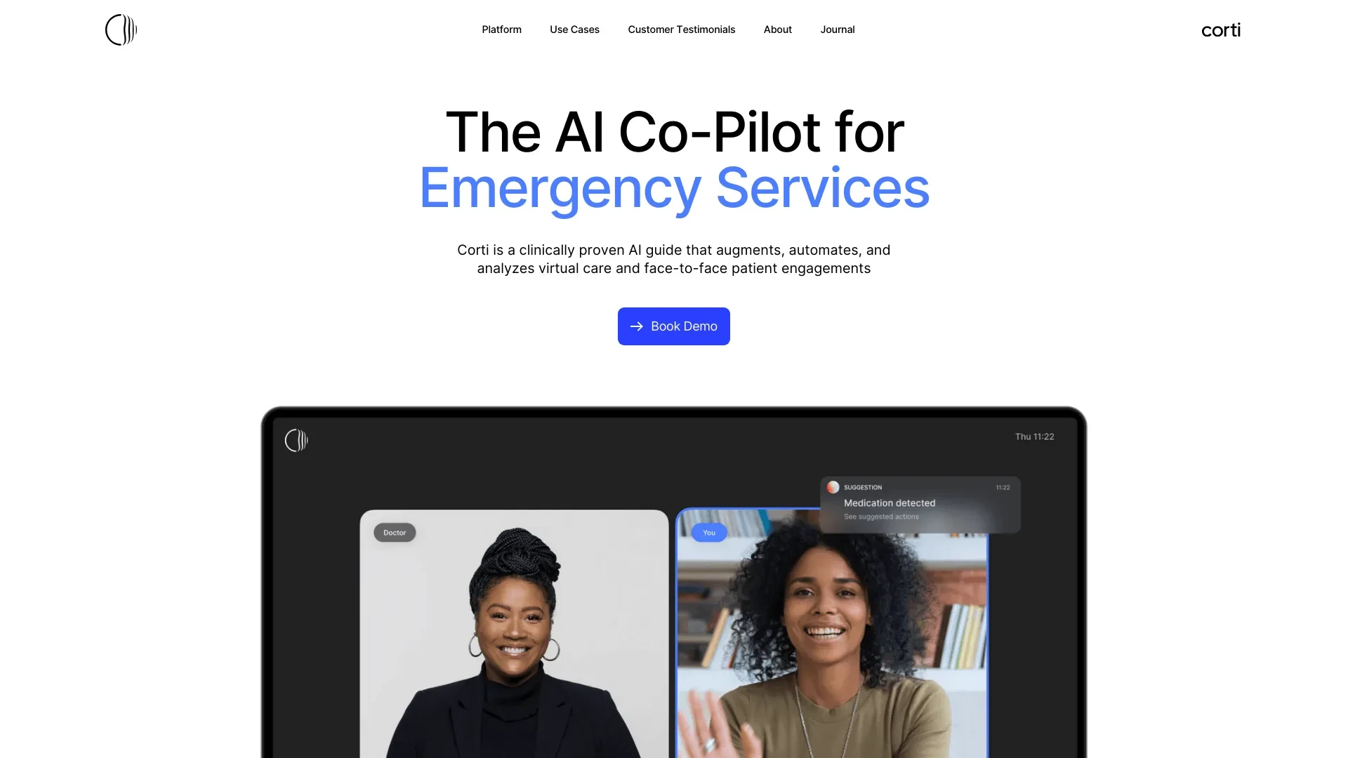 Corti - AI for Patient Consultations website preview