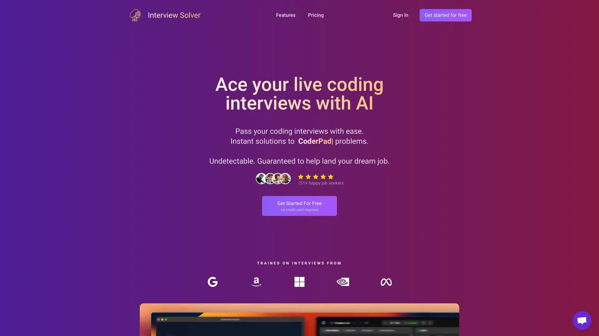 Interview Solver website preview