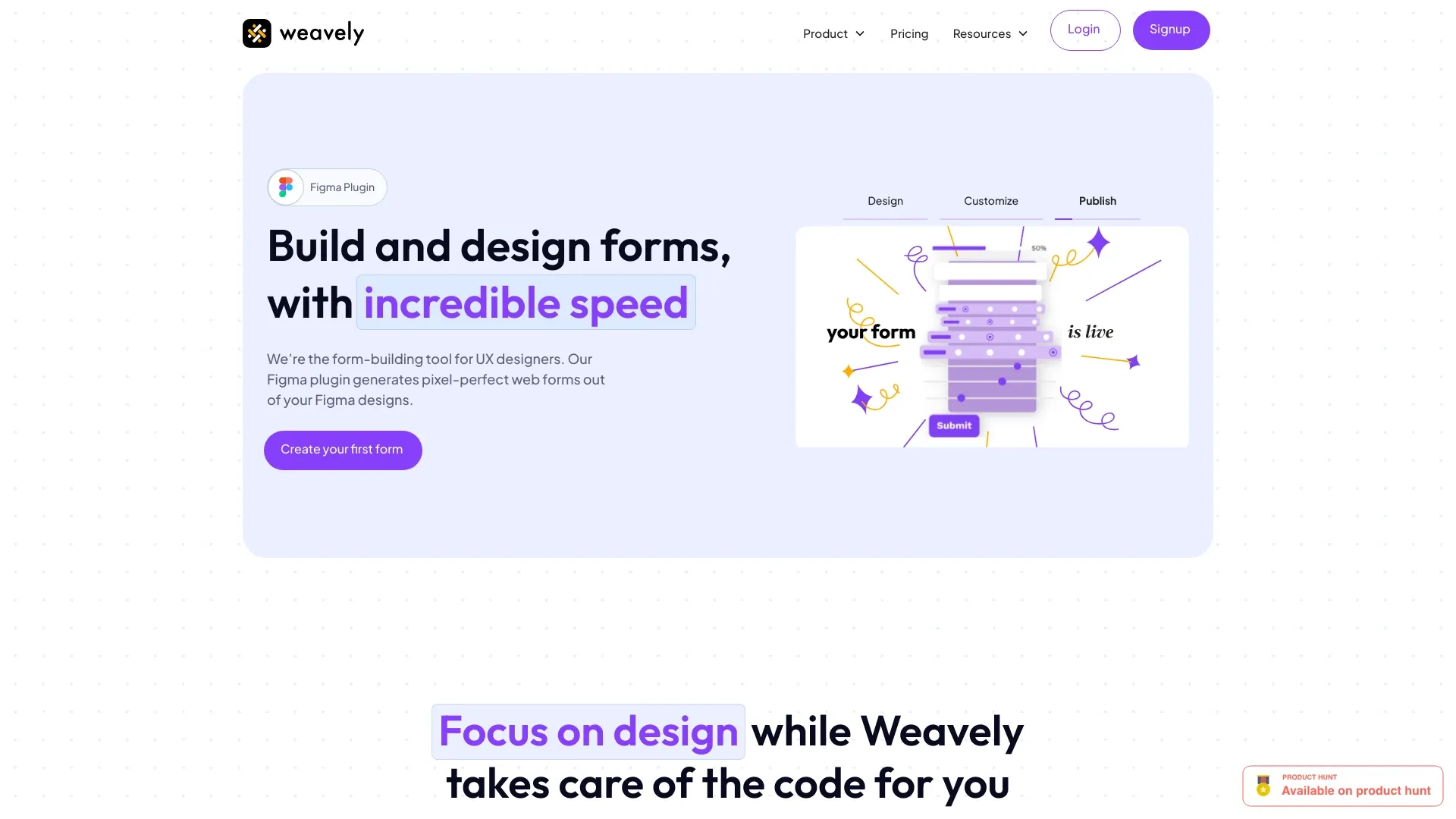 Weavely website preview