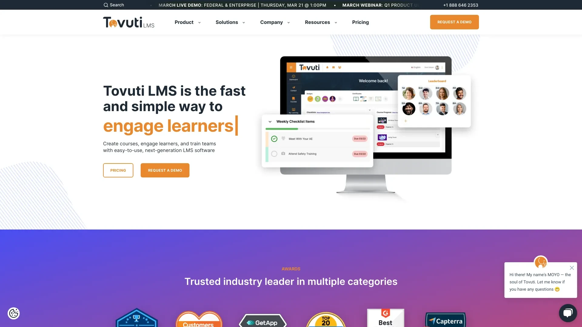 Tovuti LMS Software website preview