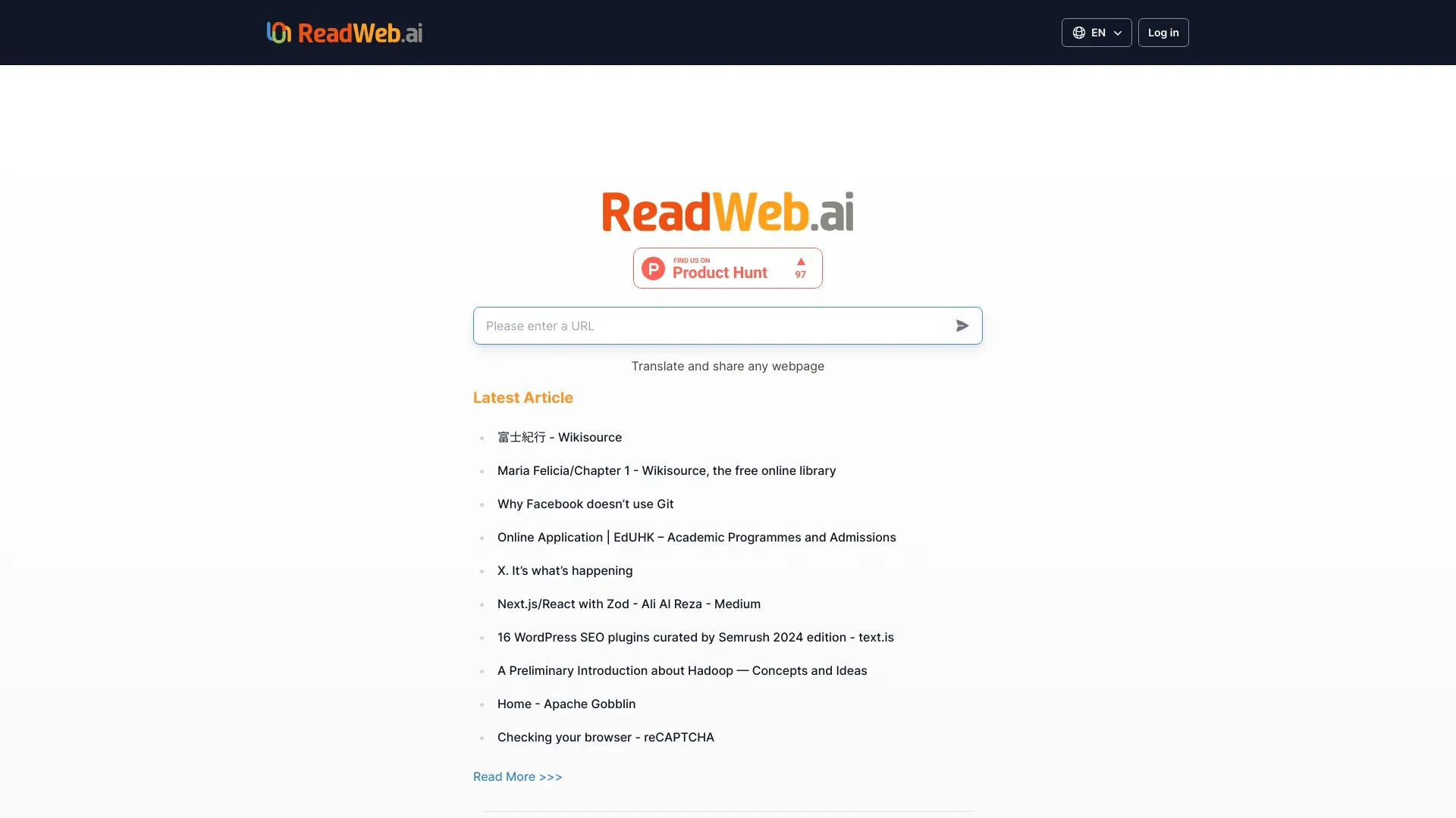 ReadWeb.ai website preview