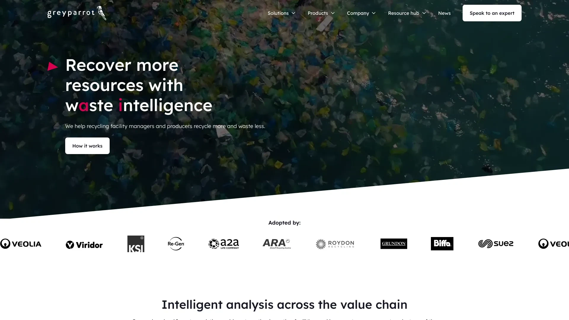 Greyparrot waste intelligence website preview