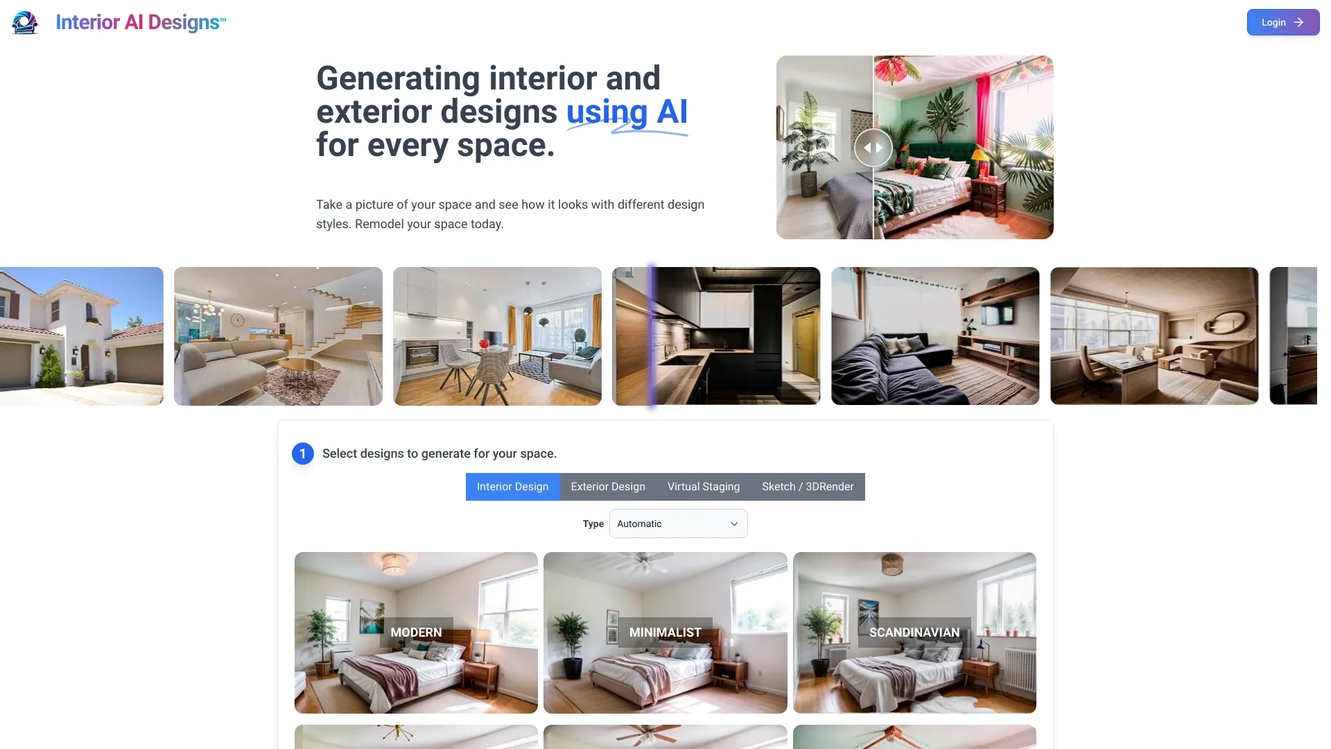 Interior AI Designs website preview