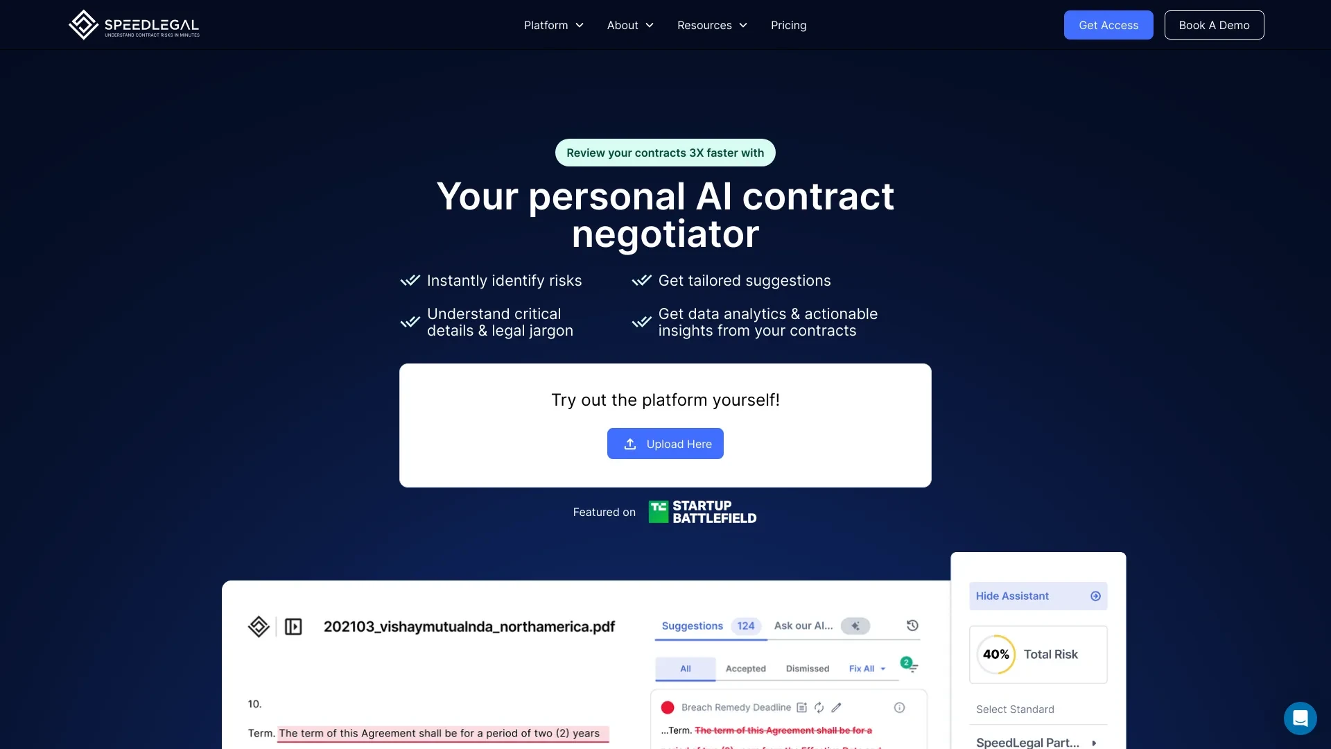 SpeedLegal website preview