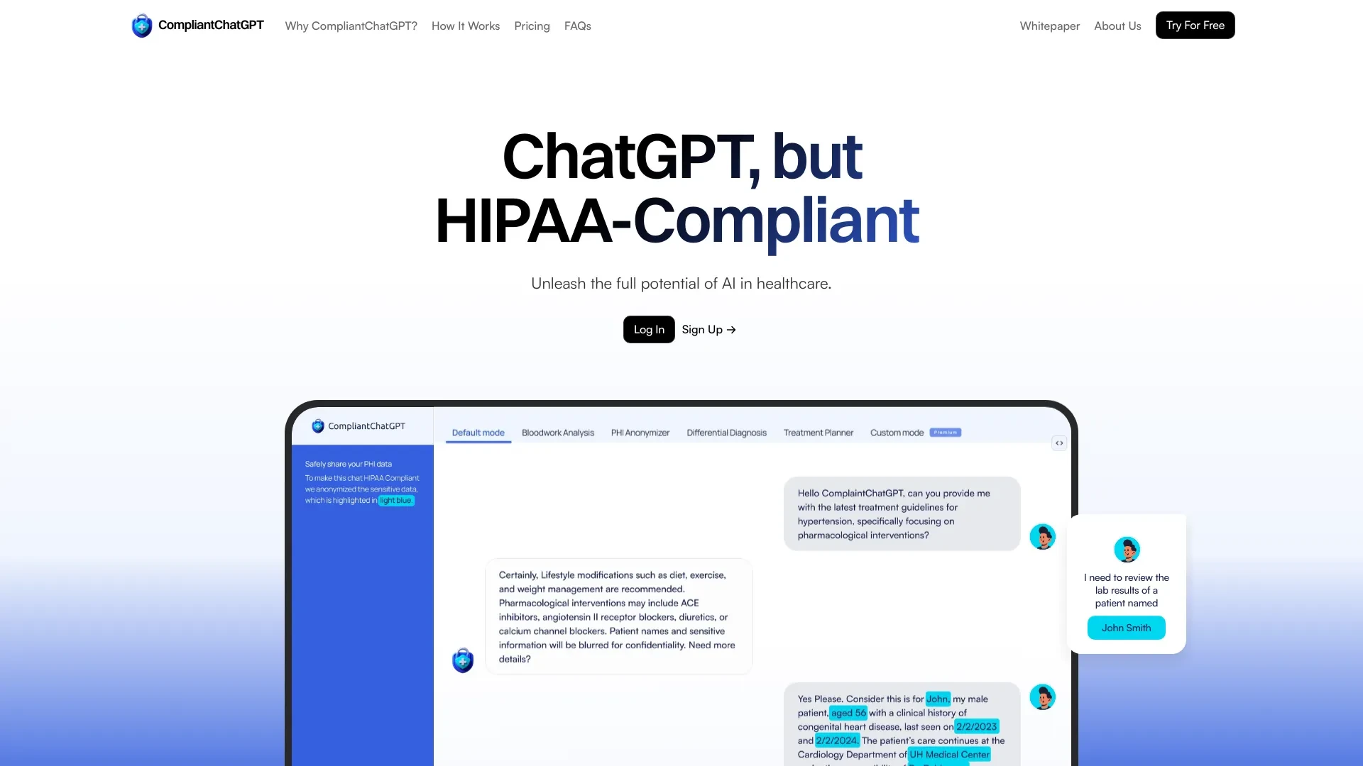 CompliantChatGPT website preview