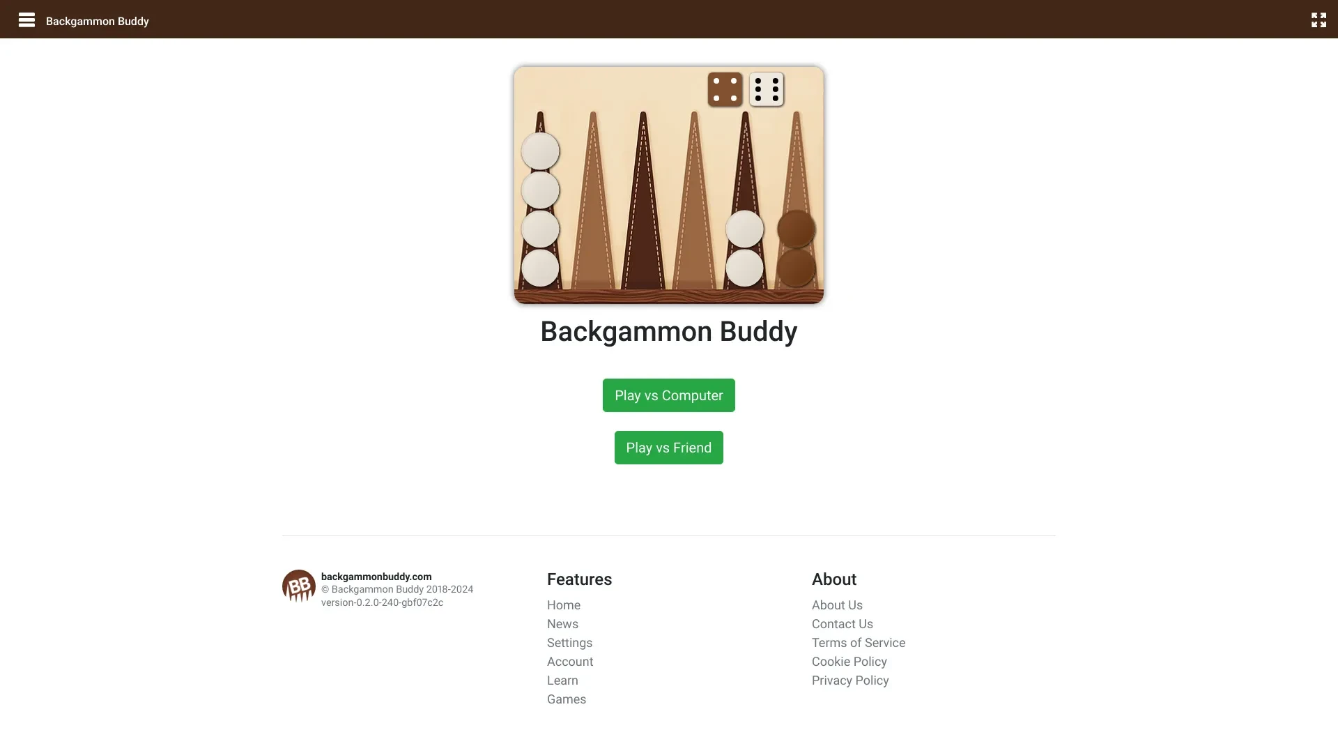 Backgammon Buddy website preview