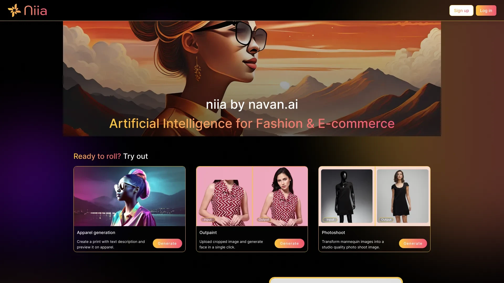 niia.ai website preview