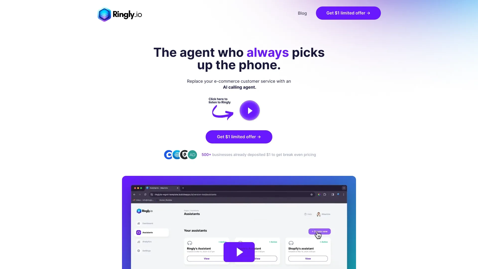 Ringly.io website preview