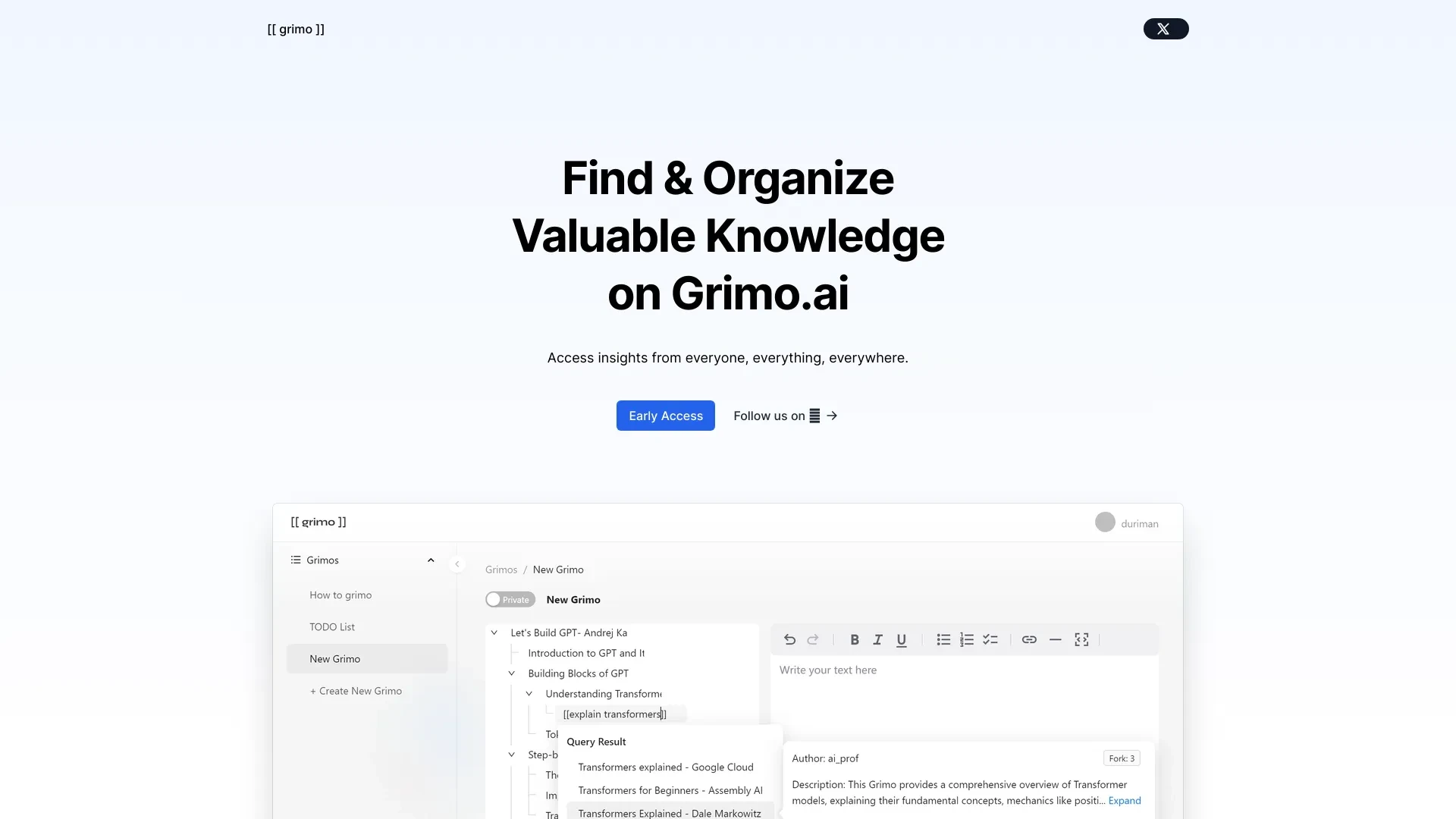 Grimo website preview