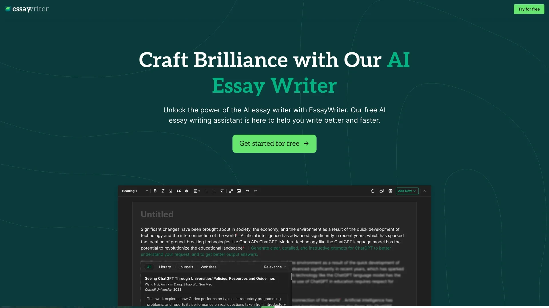 EssayWriter website preview