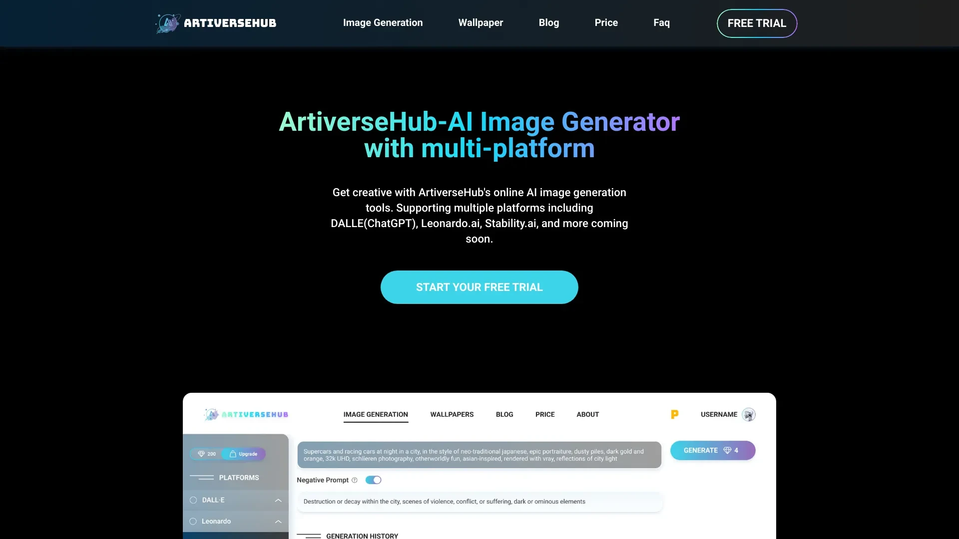 ArtiverseHub.AI website preview