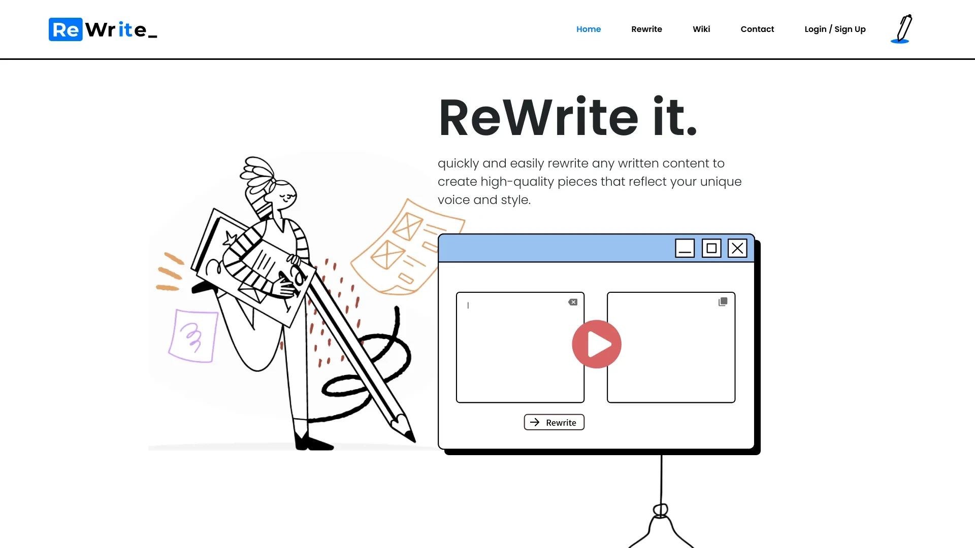 ReWrite It.AI website preview