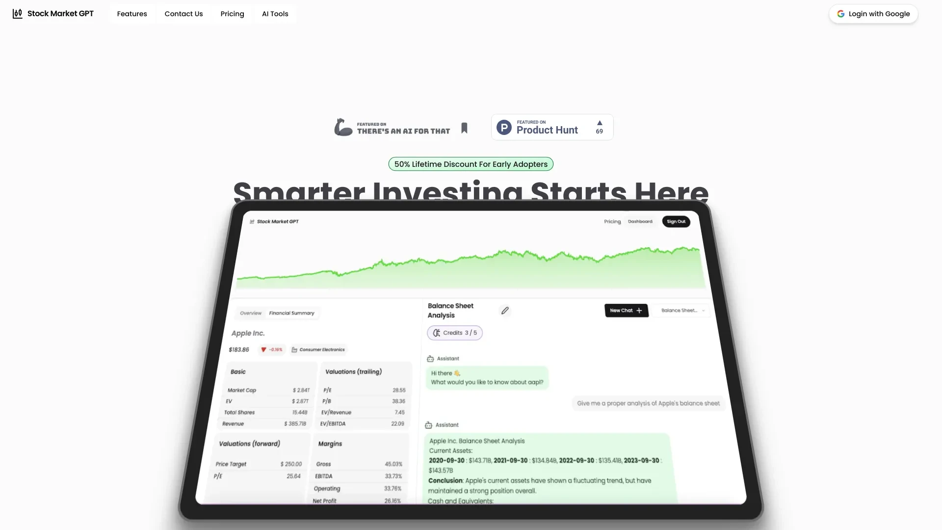 Stock Market GPT website preview