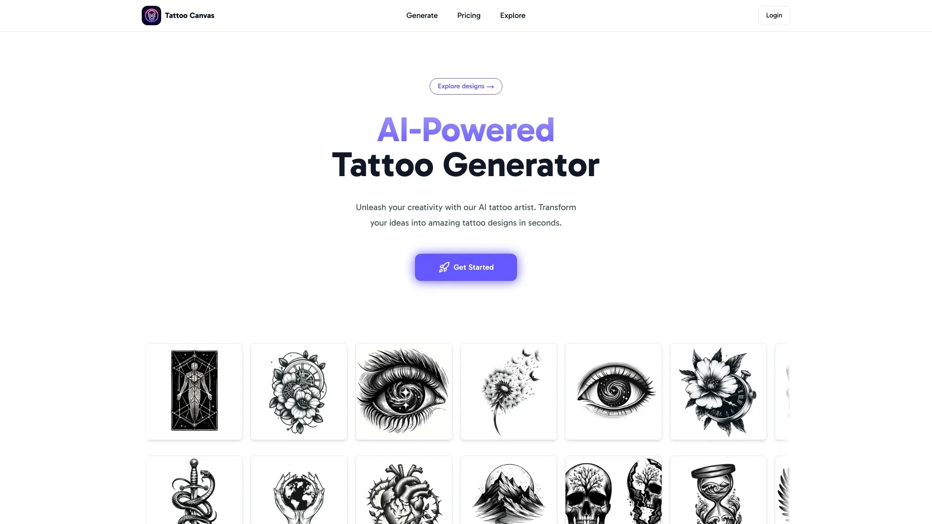 Tattoo Canvas website preview