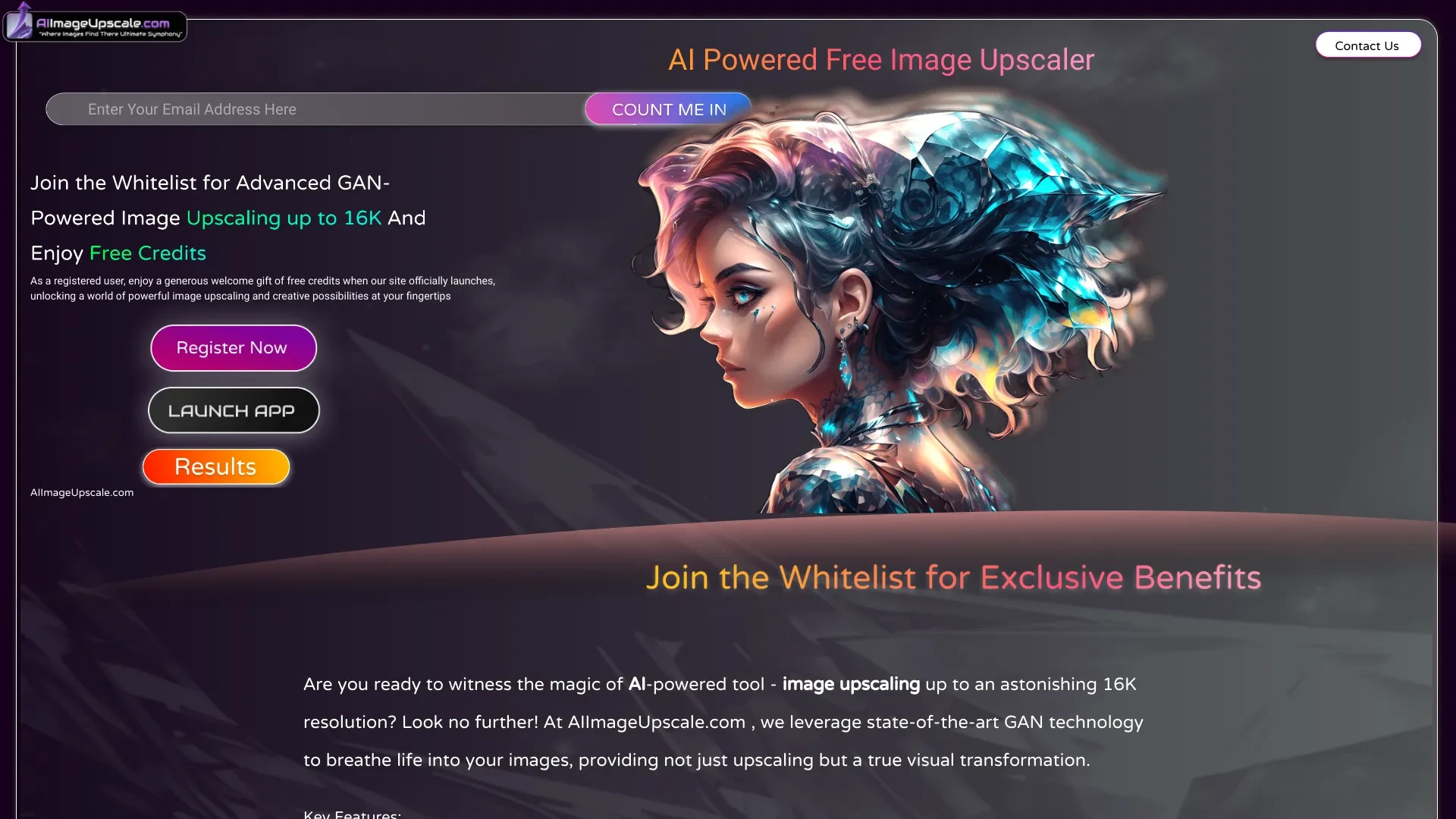 AIImageUpscale.com website preview